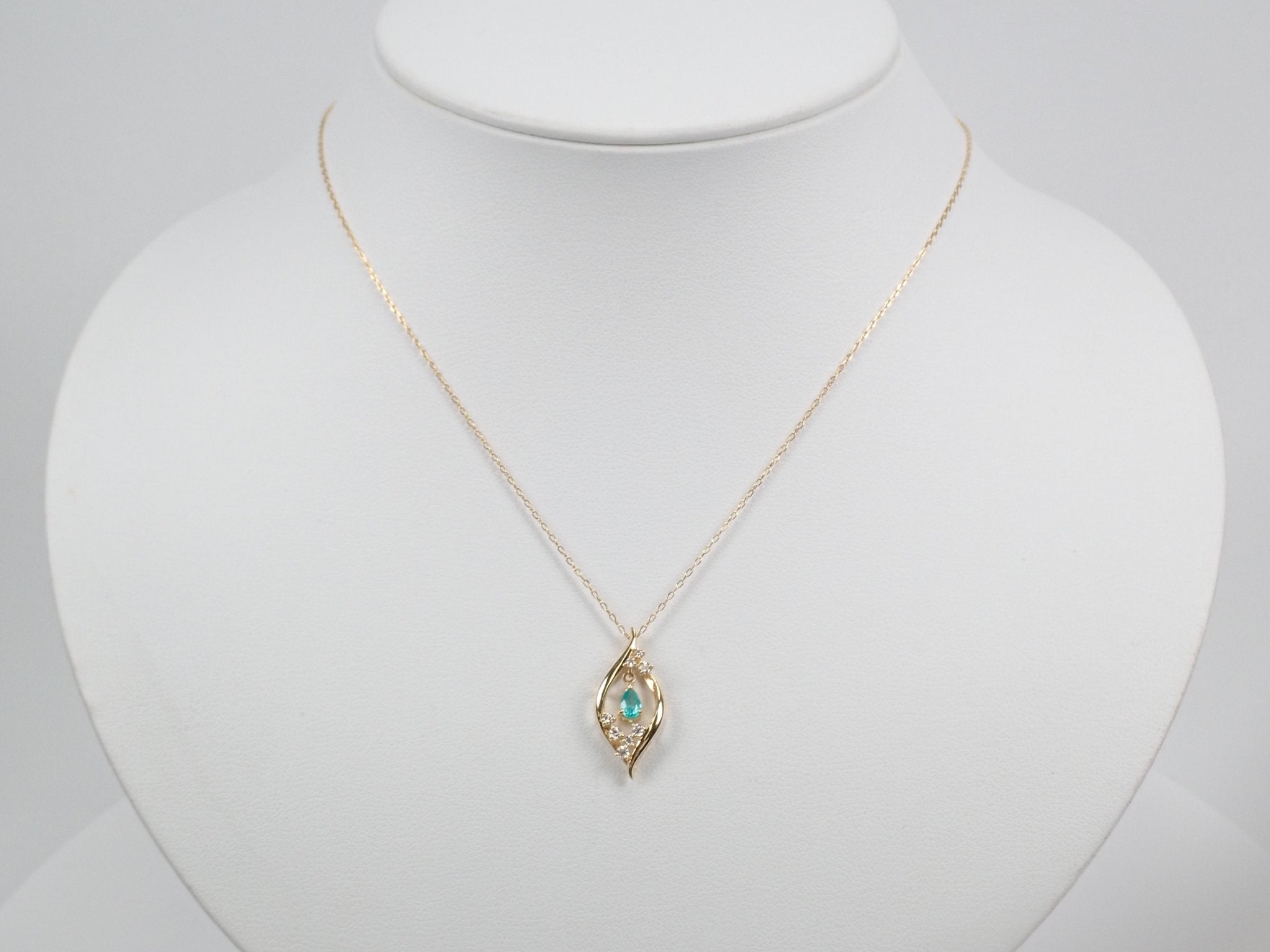 K18ブラジル産パライバトルマリン0.172ct ペンダント(ネックレス) - KARATZ STORE|カラッツSTORE