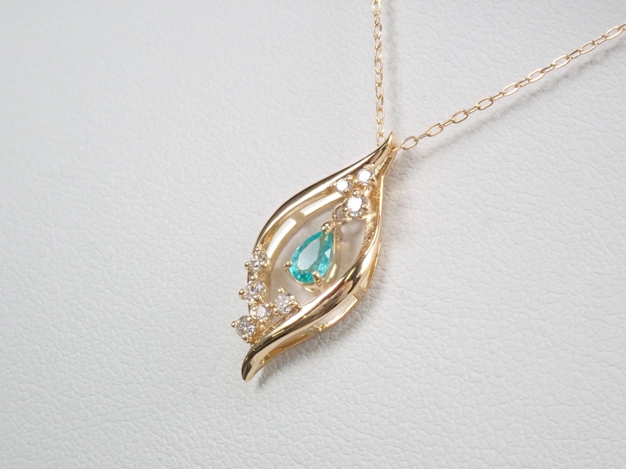 K18ブラジル産パライバトルマリン0.172ct ペンダント(ネックレス) - KARATZ STORE|カラッツSTORE