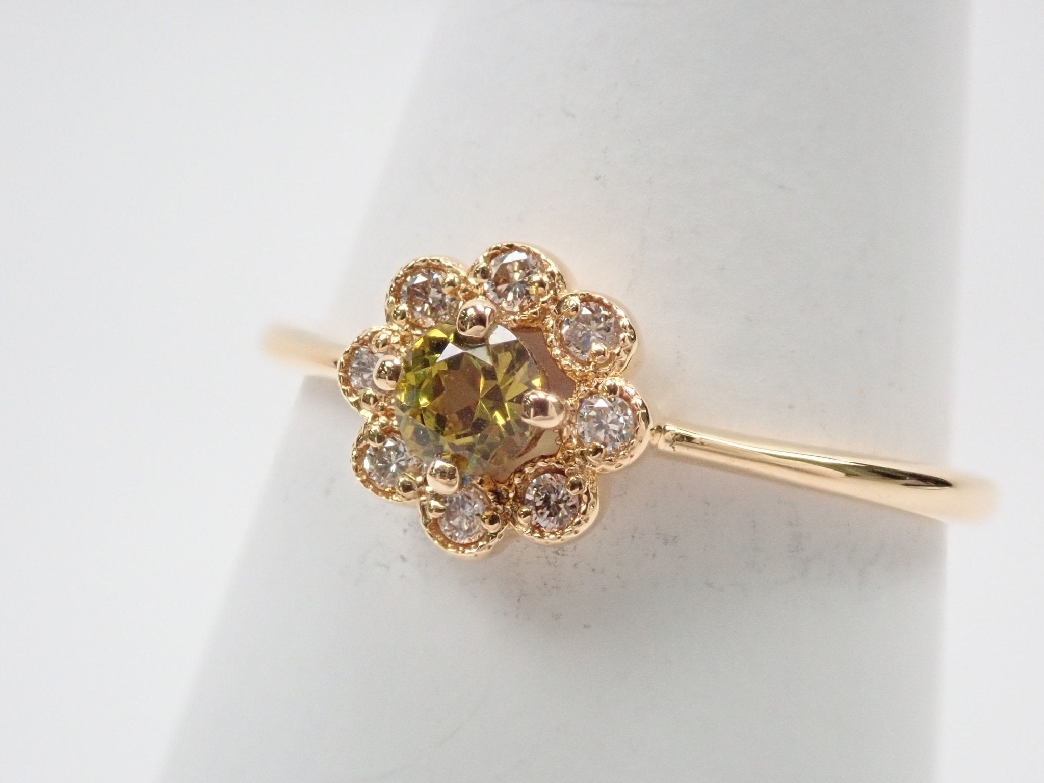 K18マリガーネット(グロッシュラー/アンドラダイト・ガーネット)0.20ct リング - KARATZ STORE|カラッツSTORE