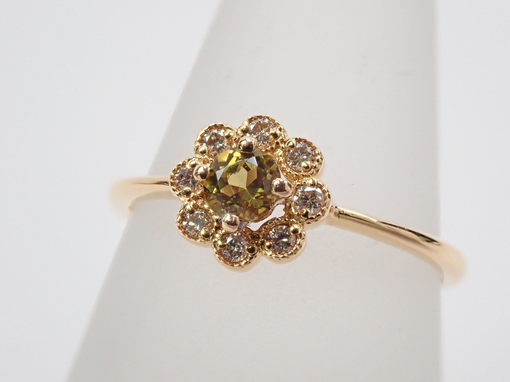 K18マリガーネット(グロッシュラー/アンドラダイト・ガーネット)0.20ct リング - KARATZ STORE|カラッツSTORE