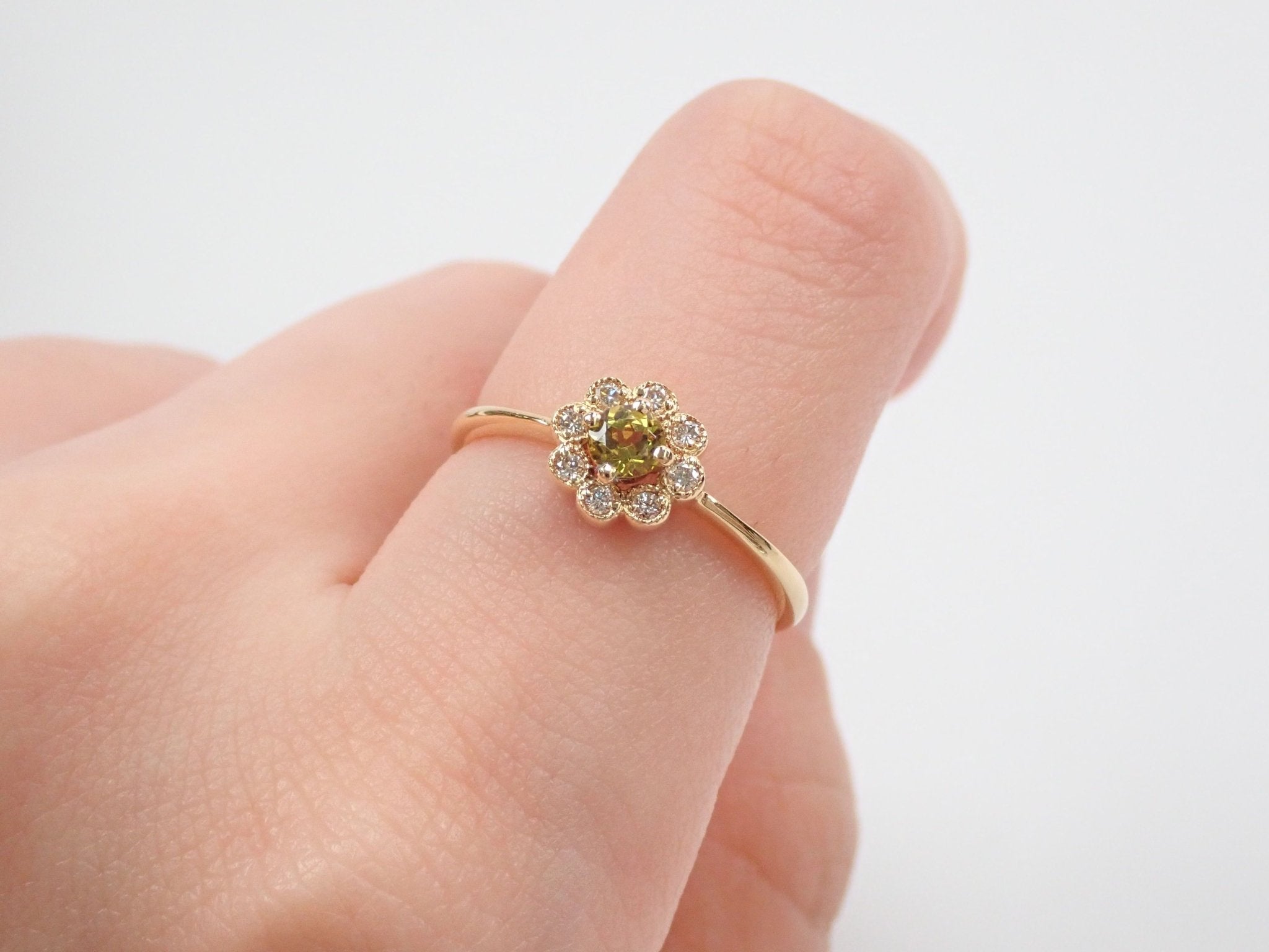 K18マリガーネット(グロッシュラー/アンドラダイト・ガーネット)0.20ct リング - KARATZ STORE|カラッツSTORE