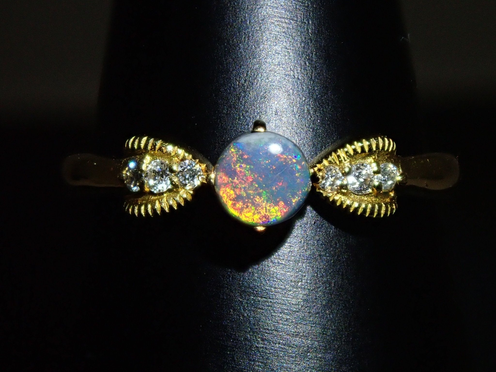 K18ブラックオパール0.23ct リング - KARATZ STORE|カラッツSTORE