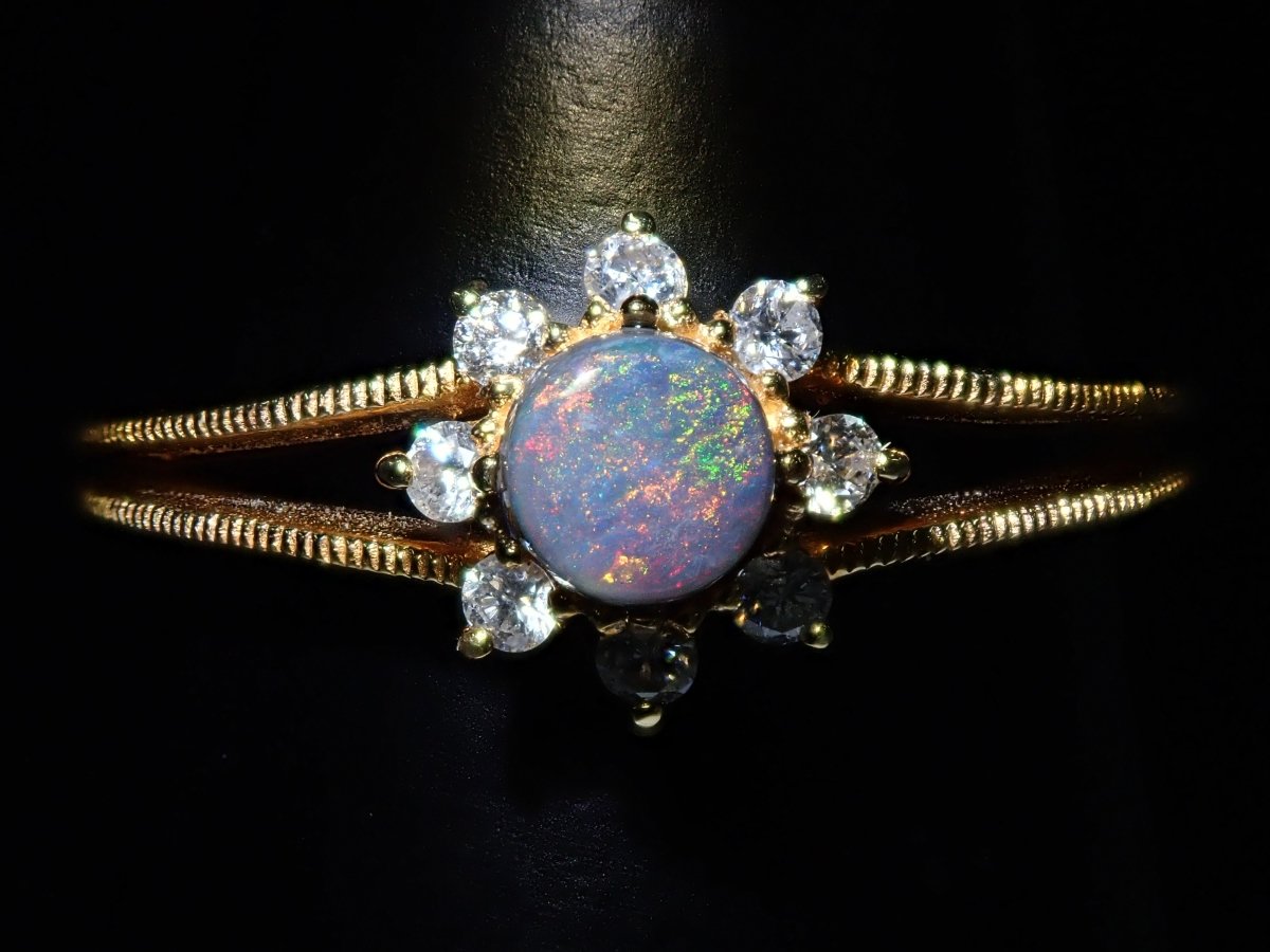 K18ブラックオパール0.23ct リング