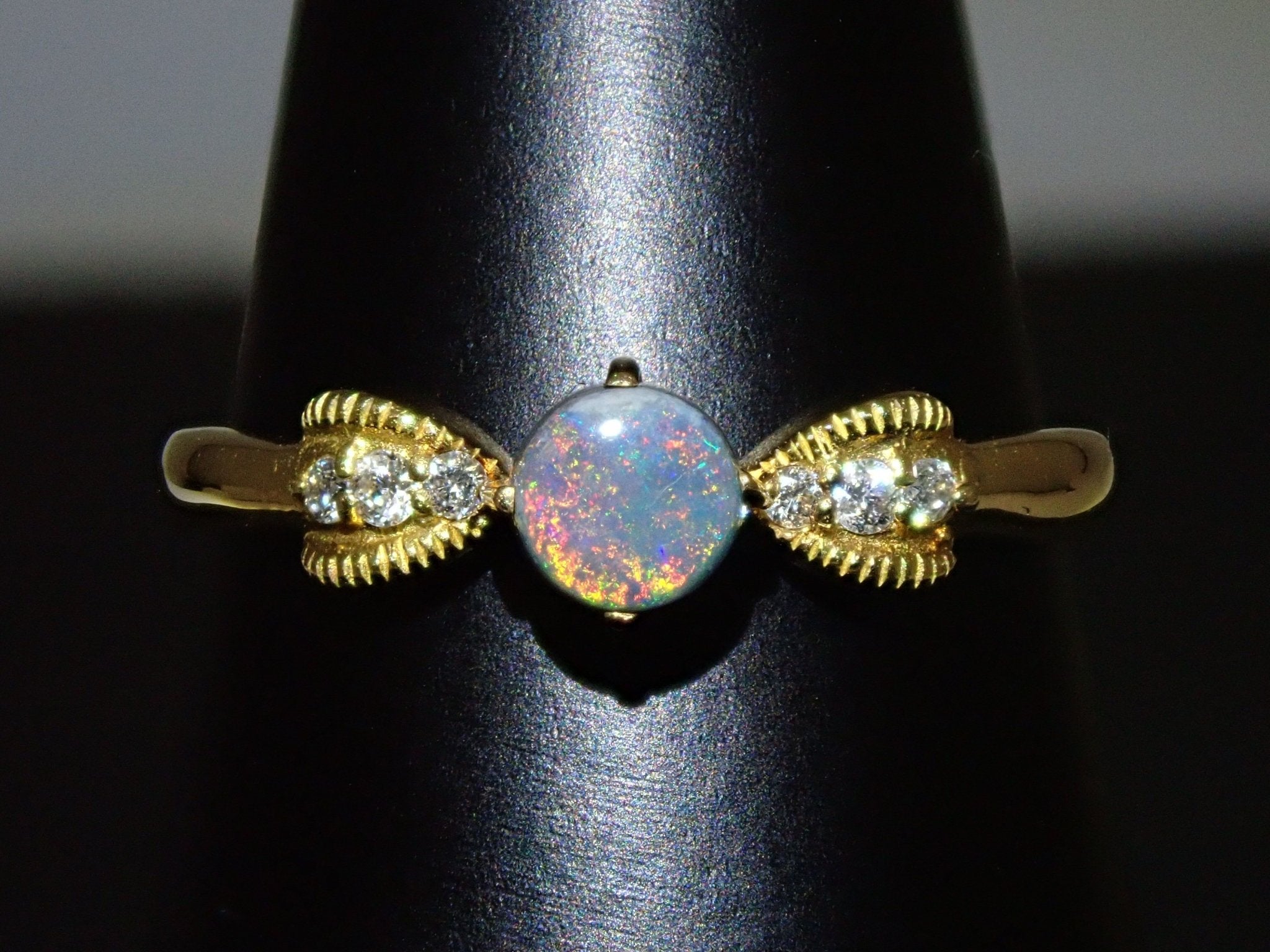 K18ブラックオパール0.23ct リング - KARATZ STORE|カラッツSTORE