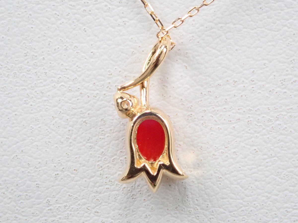 K18血赤珊瑚0.24ct ペンダント(ネックレス) - カラッツSTORE