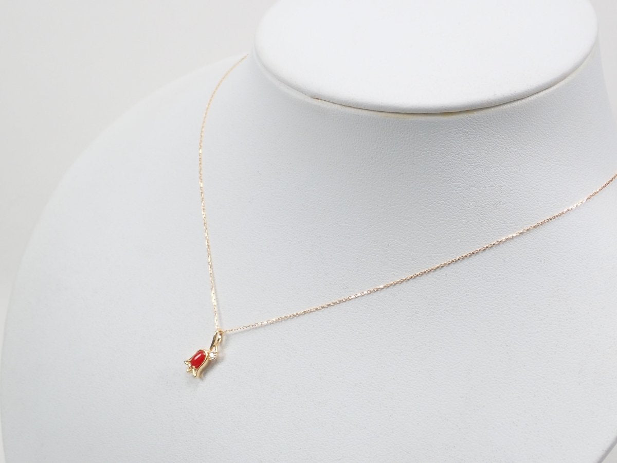 K18血赤珊瑚0.24ct ペンダント(ネックレス) - カラッツSTORE
