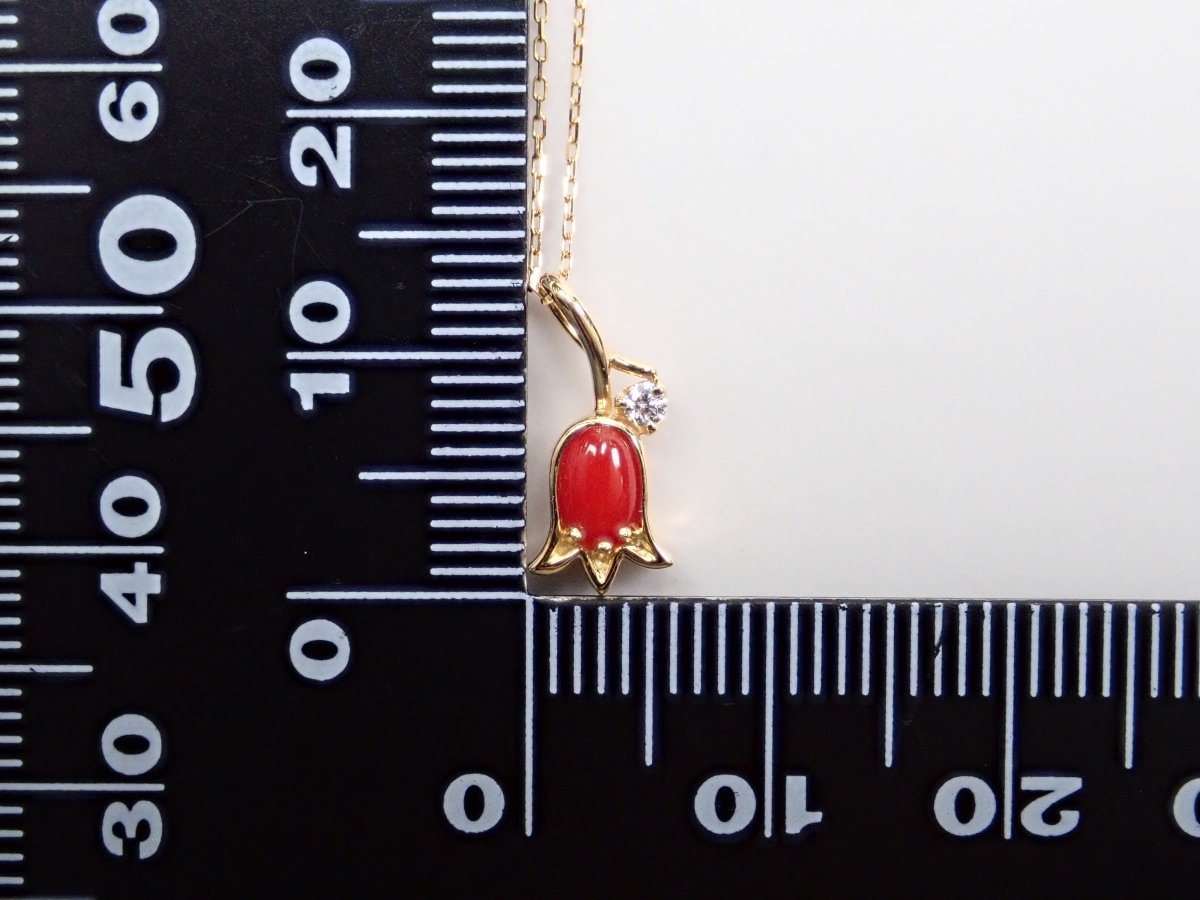 K18血赤珊瑚0.24ct ペンダント(ネックレス) - カラッツSTORE