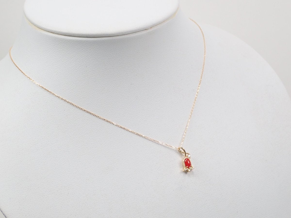 K18血赤珊瑚0.24ct ペンダント(ネックレス) - カラッツSTORE