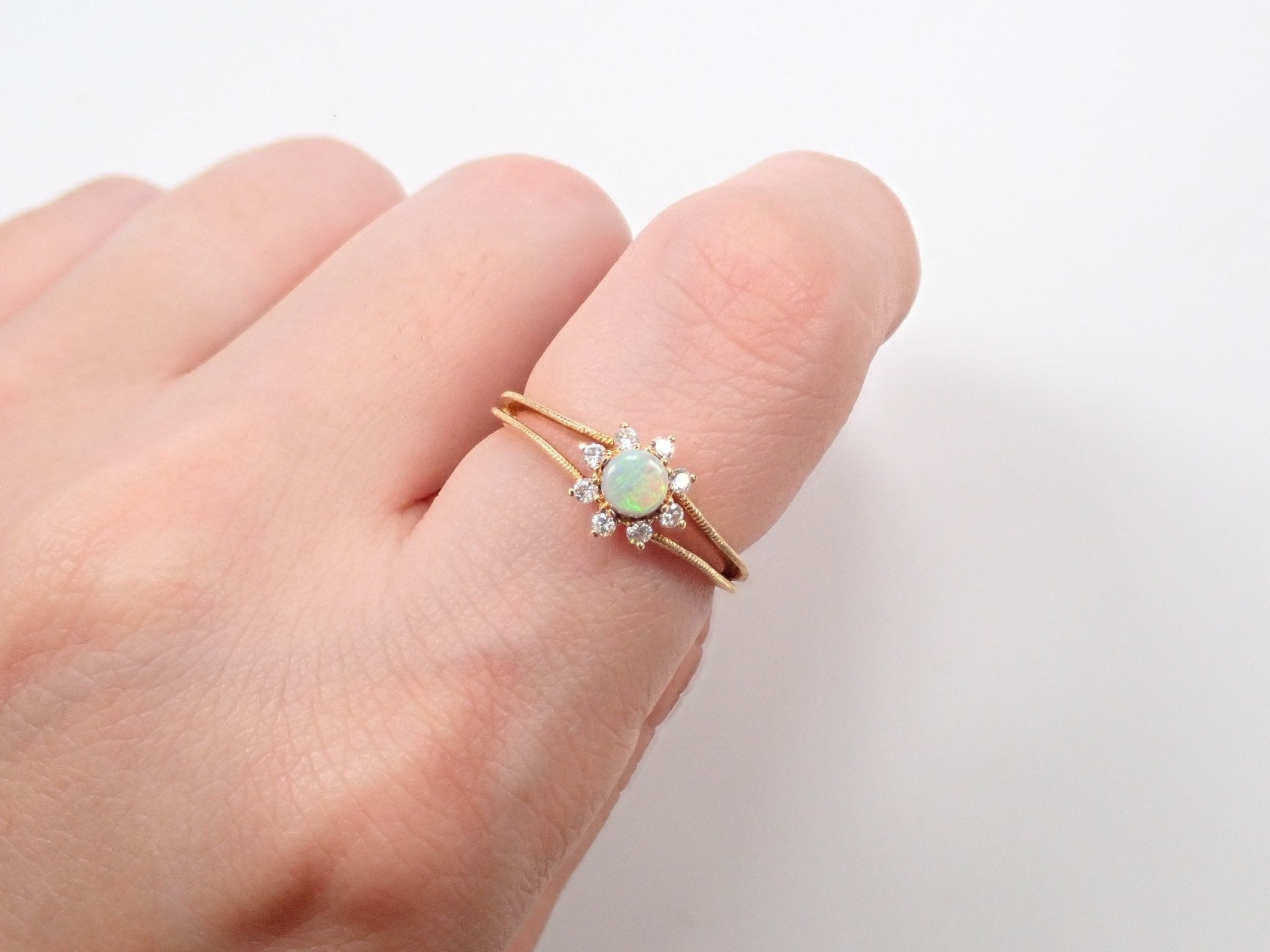K18ブラックオパール0.2ct リング - KARATZ STORE|カラッツSTORE