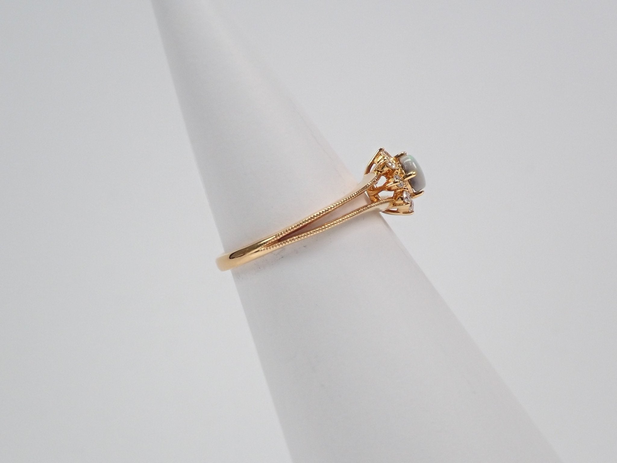 K18ブラックオパール0.2ct リング - KARATZ STORE|カラッツSTORE