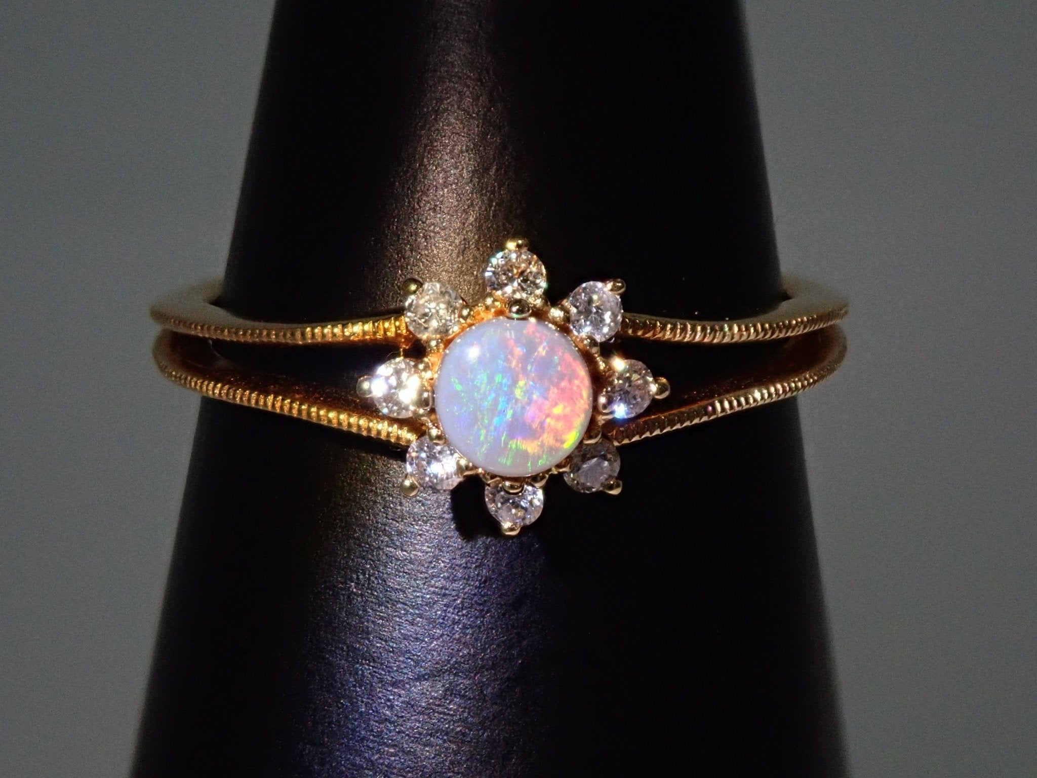 K18ブラックオパール0.2ct リング - KARATZ STORE|カラッツSTORE