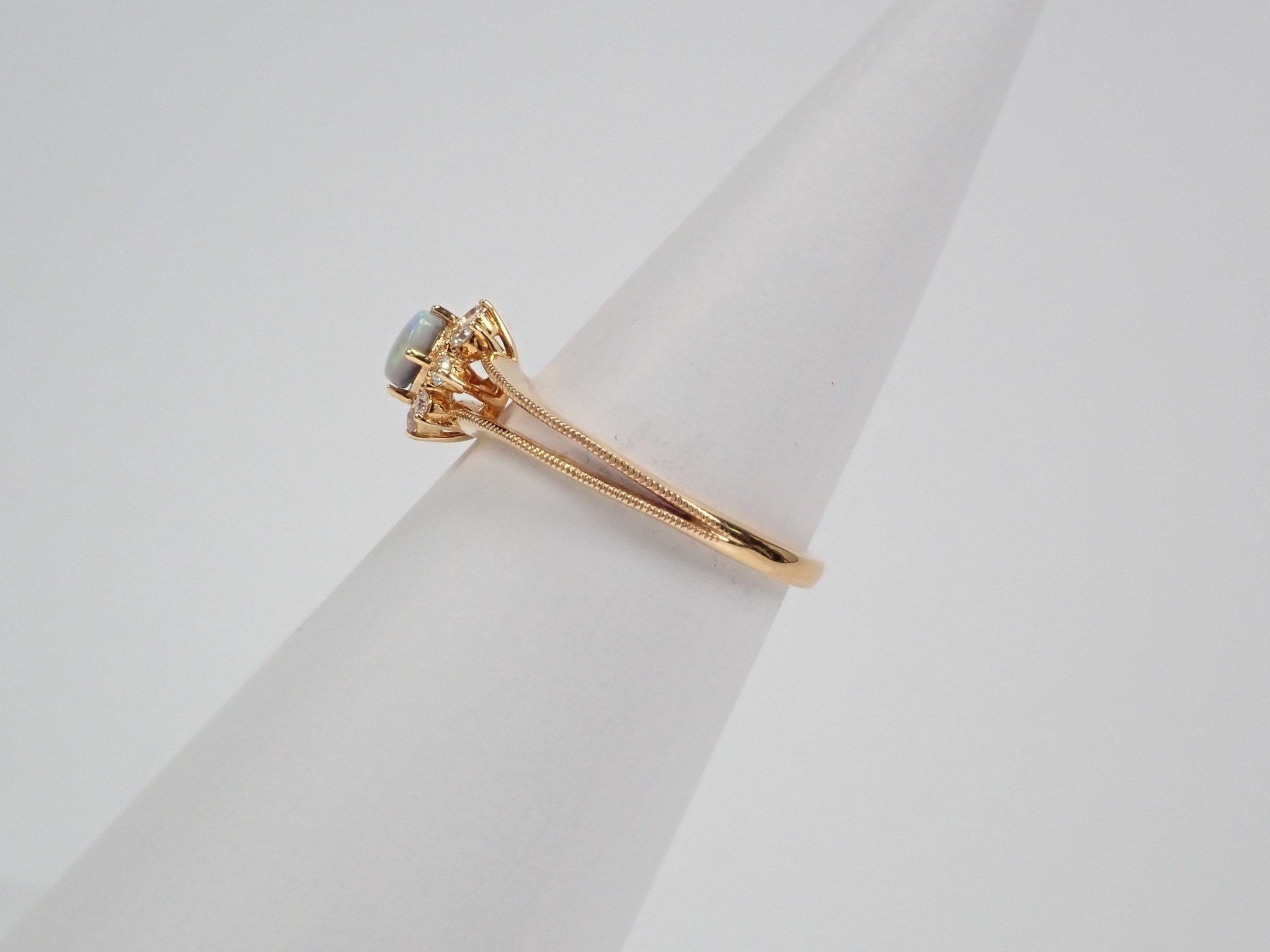 K18ブラックオパール0.2ct リング - KARATZ STORE|カラッツSTORE