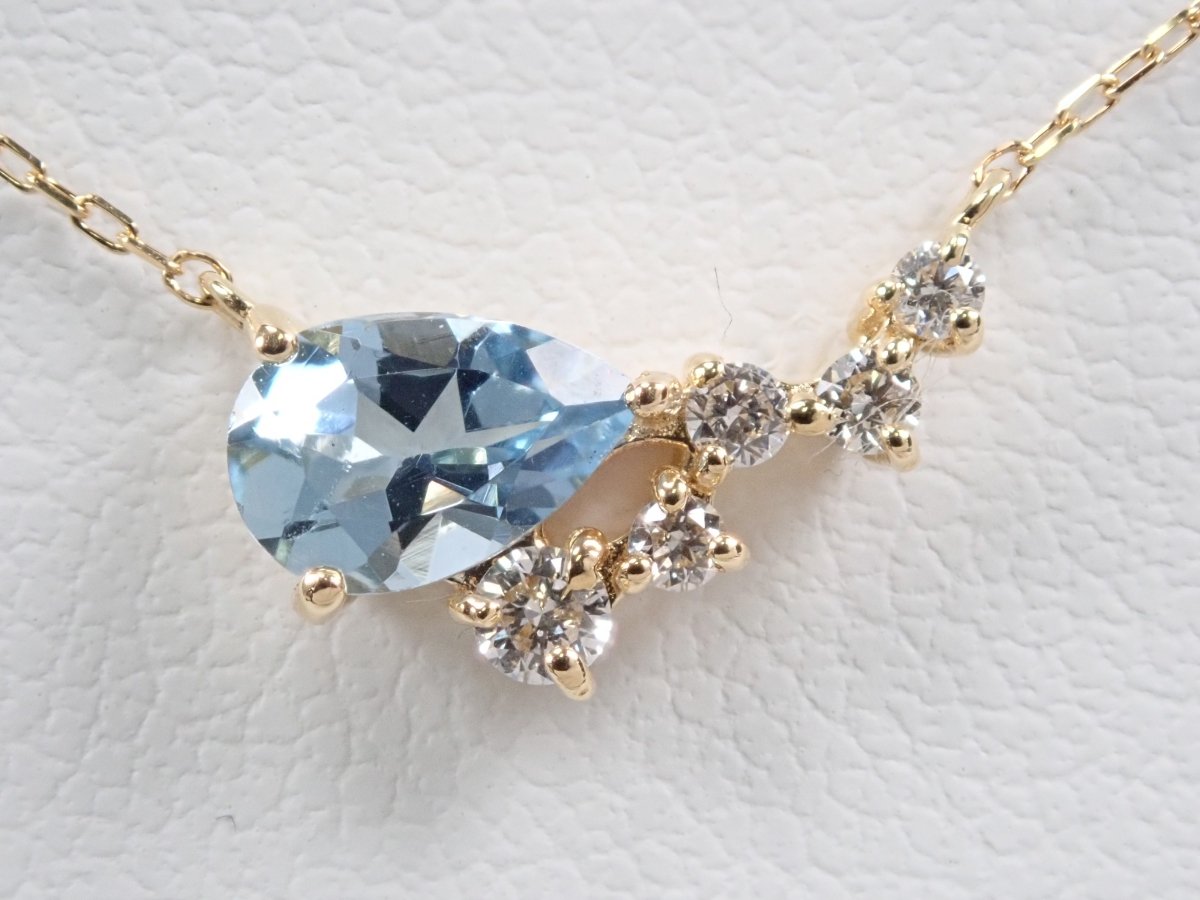 K18アクアマリン0.30ct ペンダント(ネックレス) - カラッツSTORE
