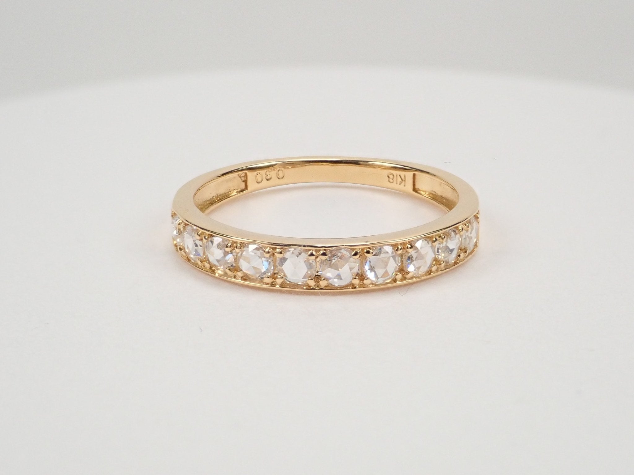 K18ローズカットダイヤモンド0.30ct ハーフエタニティリング - KARATZ STORE|カラッツSTORE