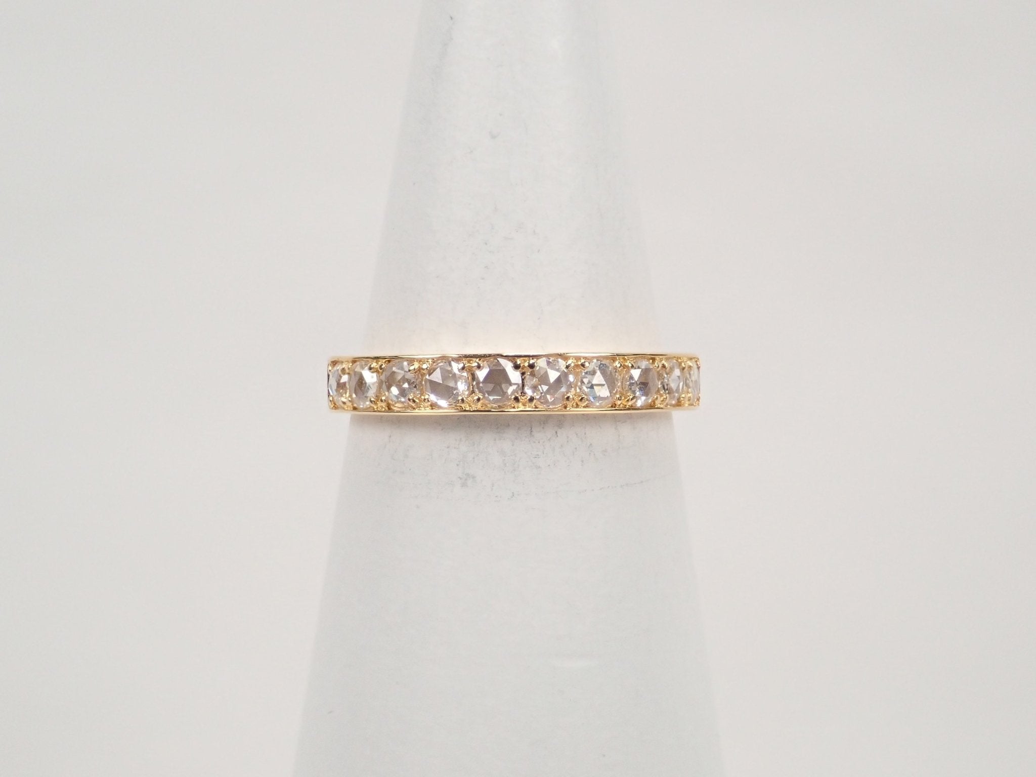 K18ローズカットダイヤモンド0.30ct ハーフエタニティリング - KARATZ STORE|カラッツSTORE