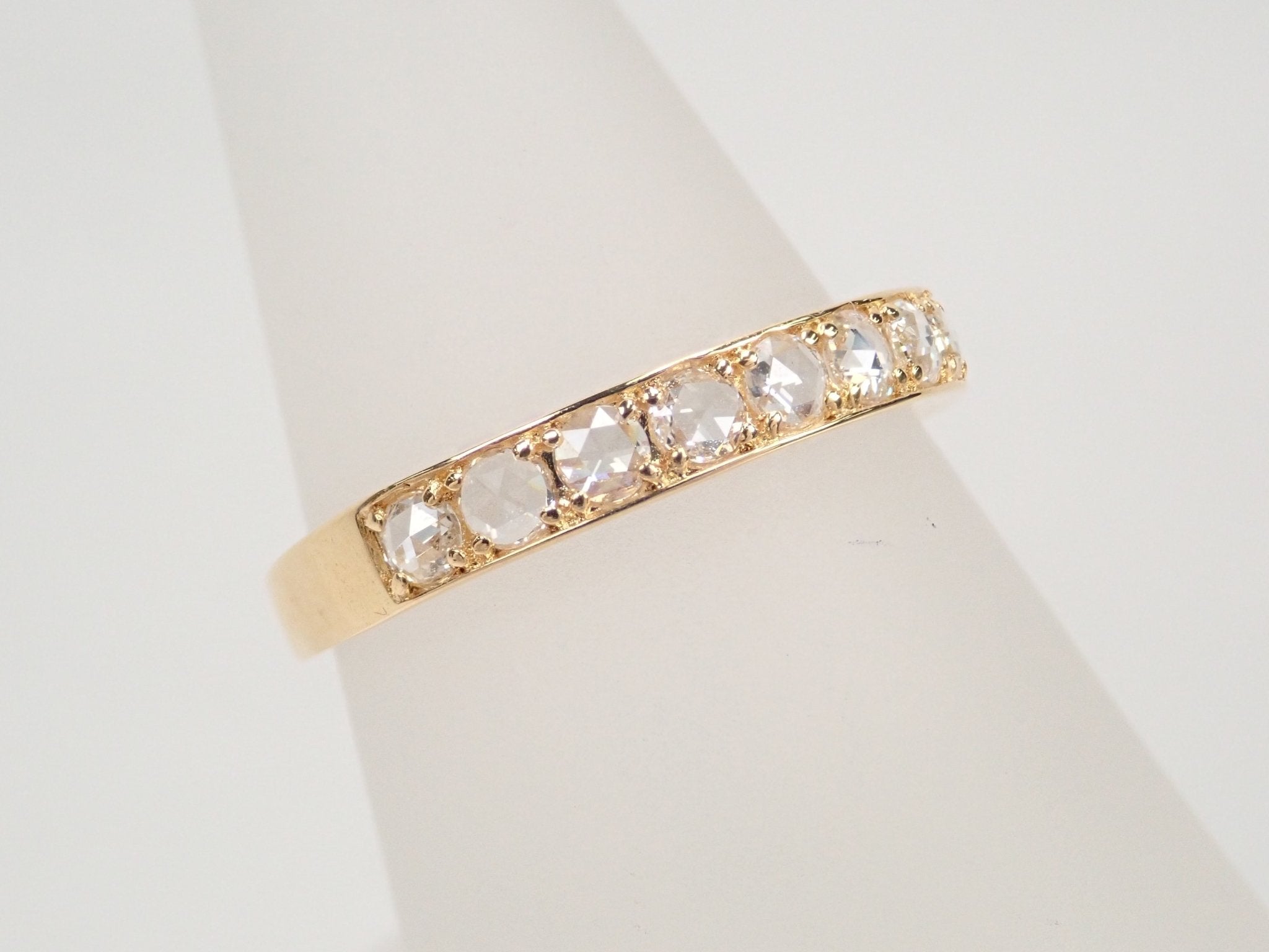 K18ローズカットダイヤモンド0.30ct ハーフエタニティリング - KARATZ STORE|カラッツSTORE