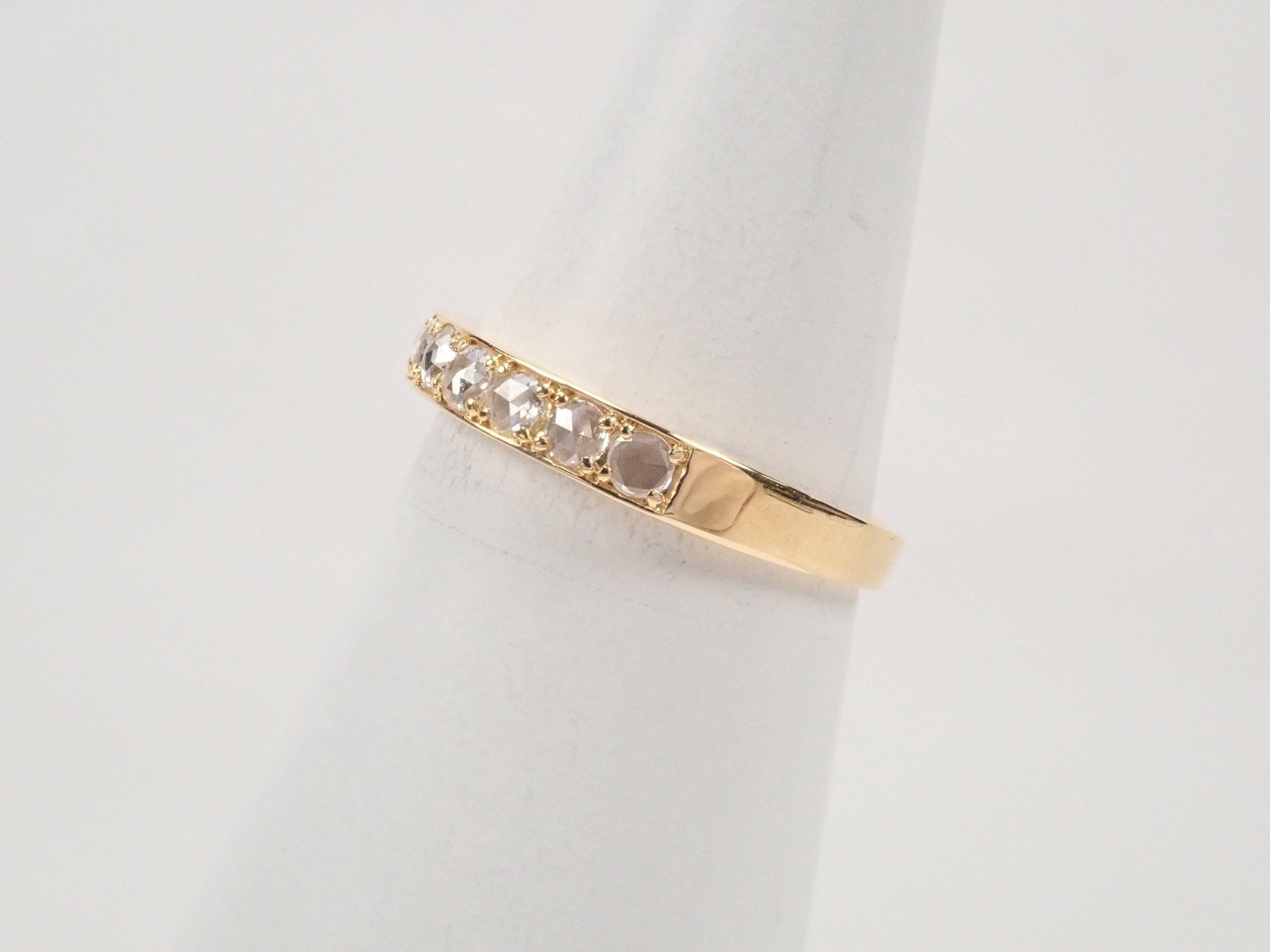K18ローズカットダイヤモンド0.30ct ハーフエタニティリング - KARATZ STORE|カラッツSTORE
