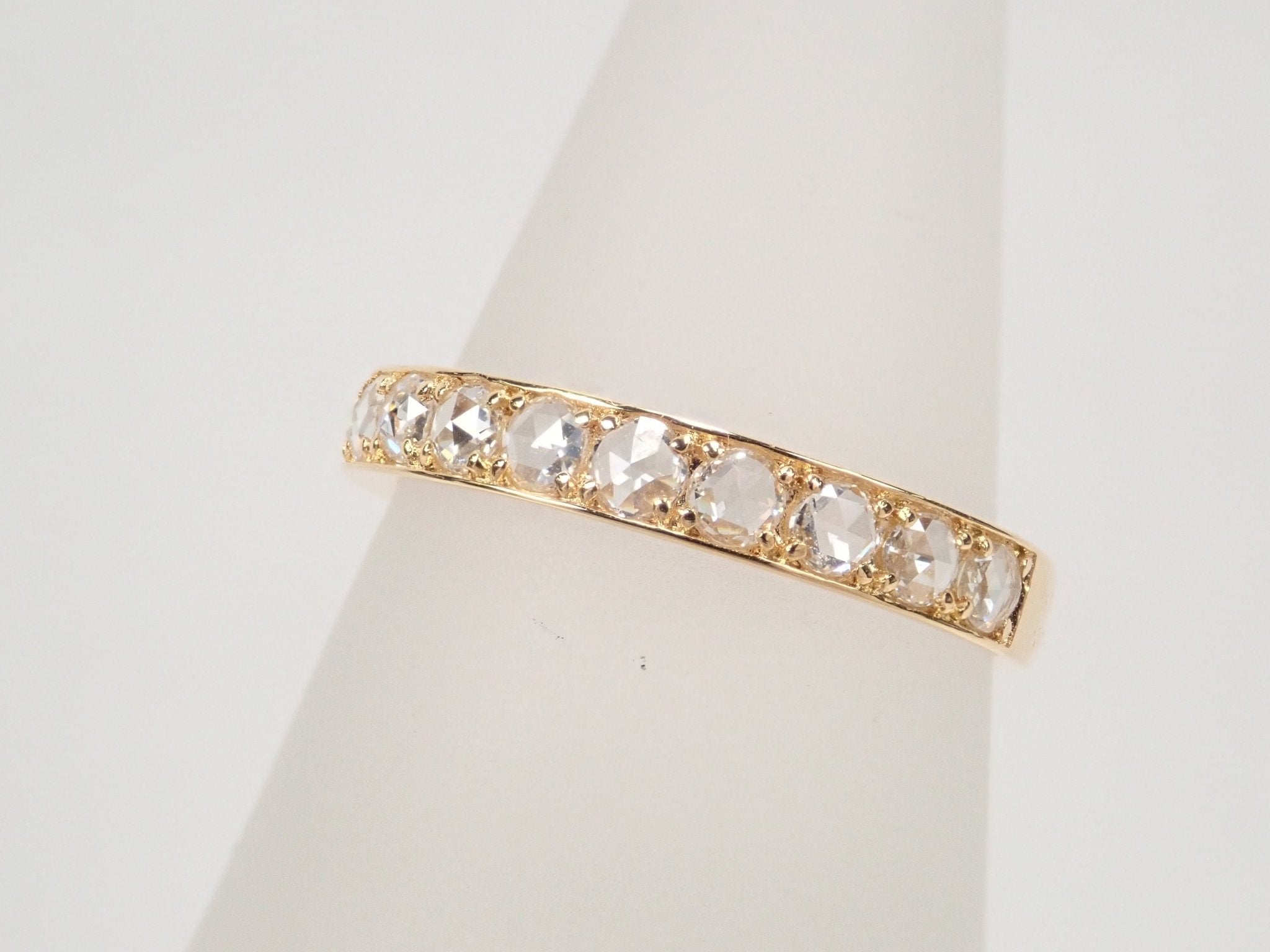 K18ローズカットダイヤモンド0.30ct ハーフエタニティリング - KARATZ STORE|カラッツSTORE