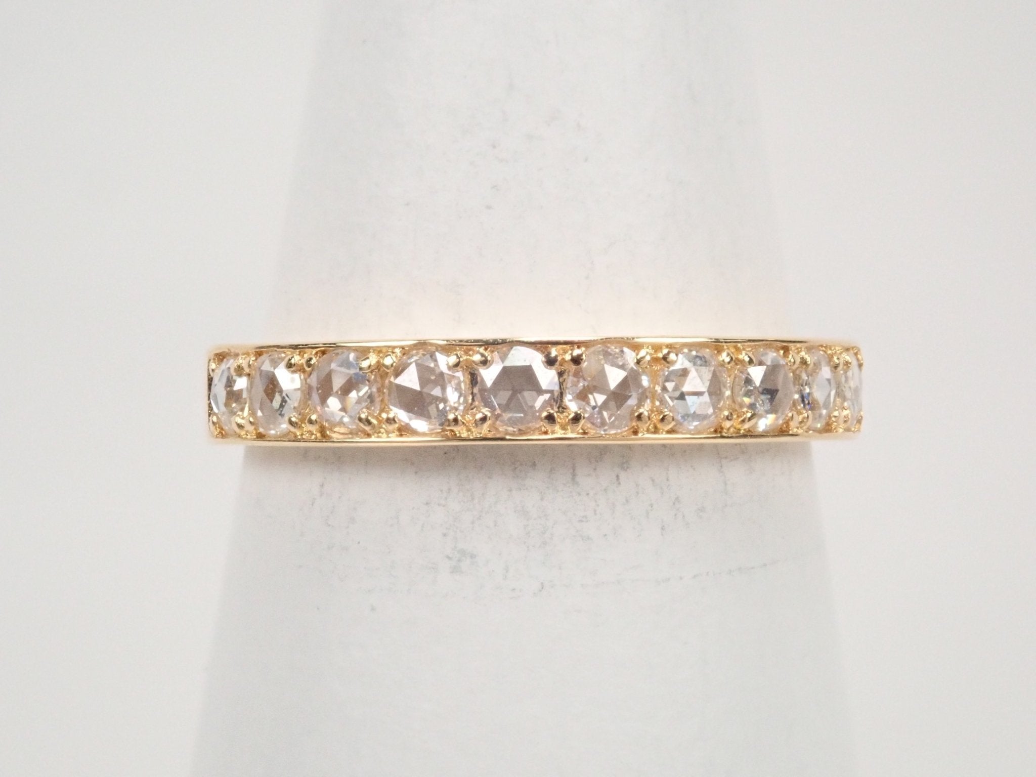 K18ローズカットダイヤモンド0.30ct ハーフエタニティリング - KARATZ STORE|カラッツSTORE