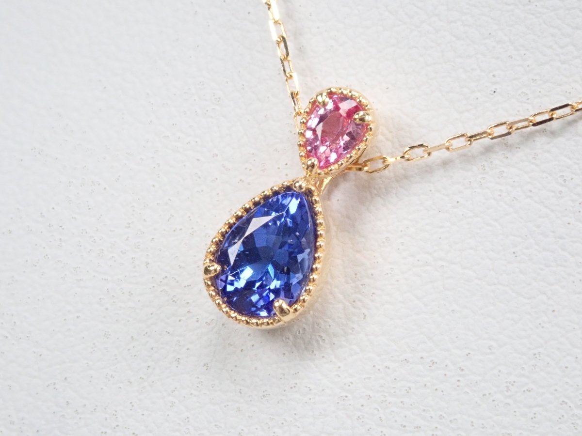 K18タンザナイト0.62ct・ピンクサファイア ペンダント(ネックレス) - カラッツSTORE