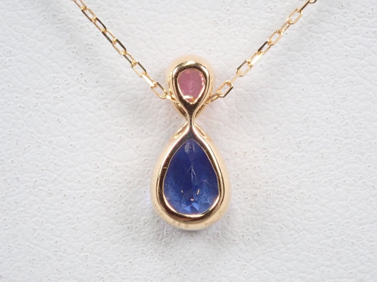 K18タンザナイト0.62ct・ピンクサファイア ペンダント(ネックレス) - カラッツSTORE