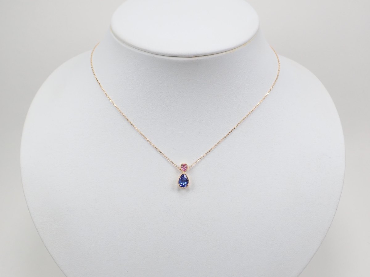 K18タンザナイト0.62ct・ピンクサファイア ペンダント(ネックレス) - カラッツSTORE