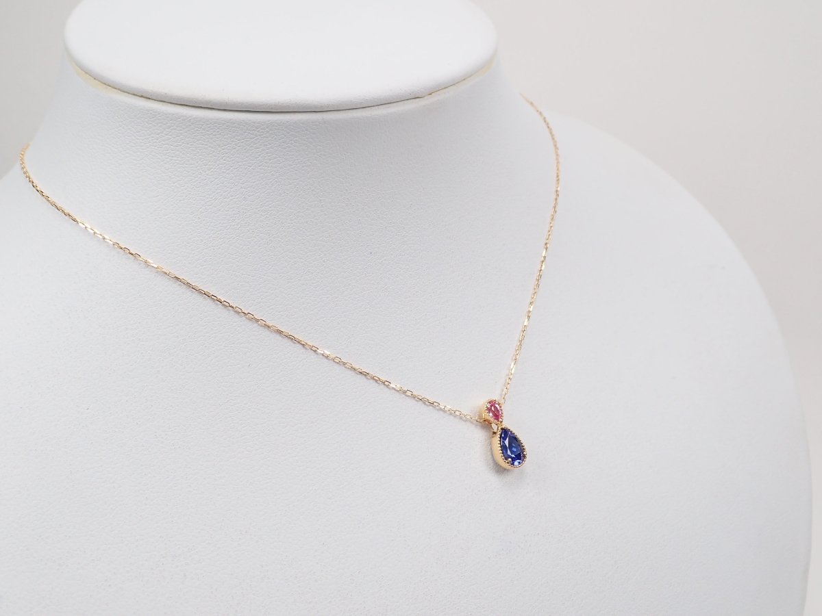 K18タンザナイト0.62ct・ピンクサファイア ペンダント(ネックレス) - カラッツSTORE