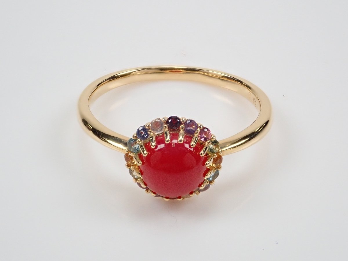 K18血赤珊瑚0.62ct リング - カラッツSTORE
