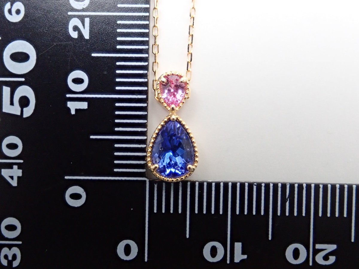 K18タンザナイト0.62ct・ピンクサファイア ペンダント(ネックレス) - カラッツSTORE