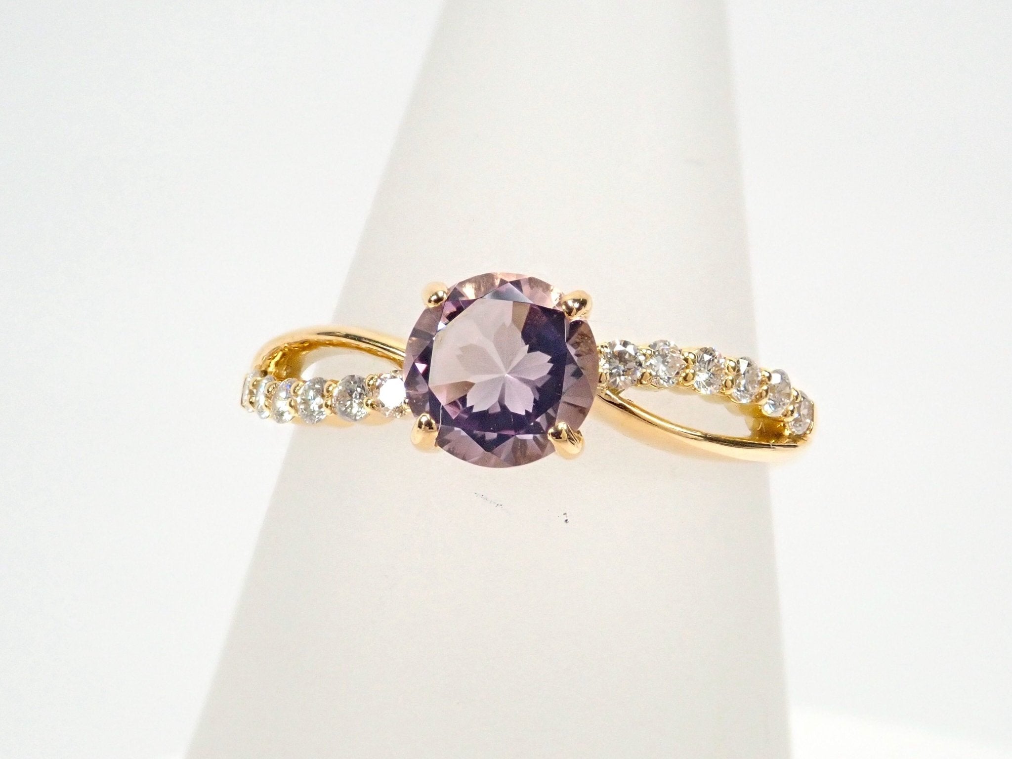K18アメジスト0.67ct リング(さくらインカット) - KARATZ STORE|カラッツSTORE