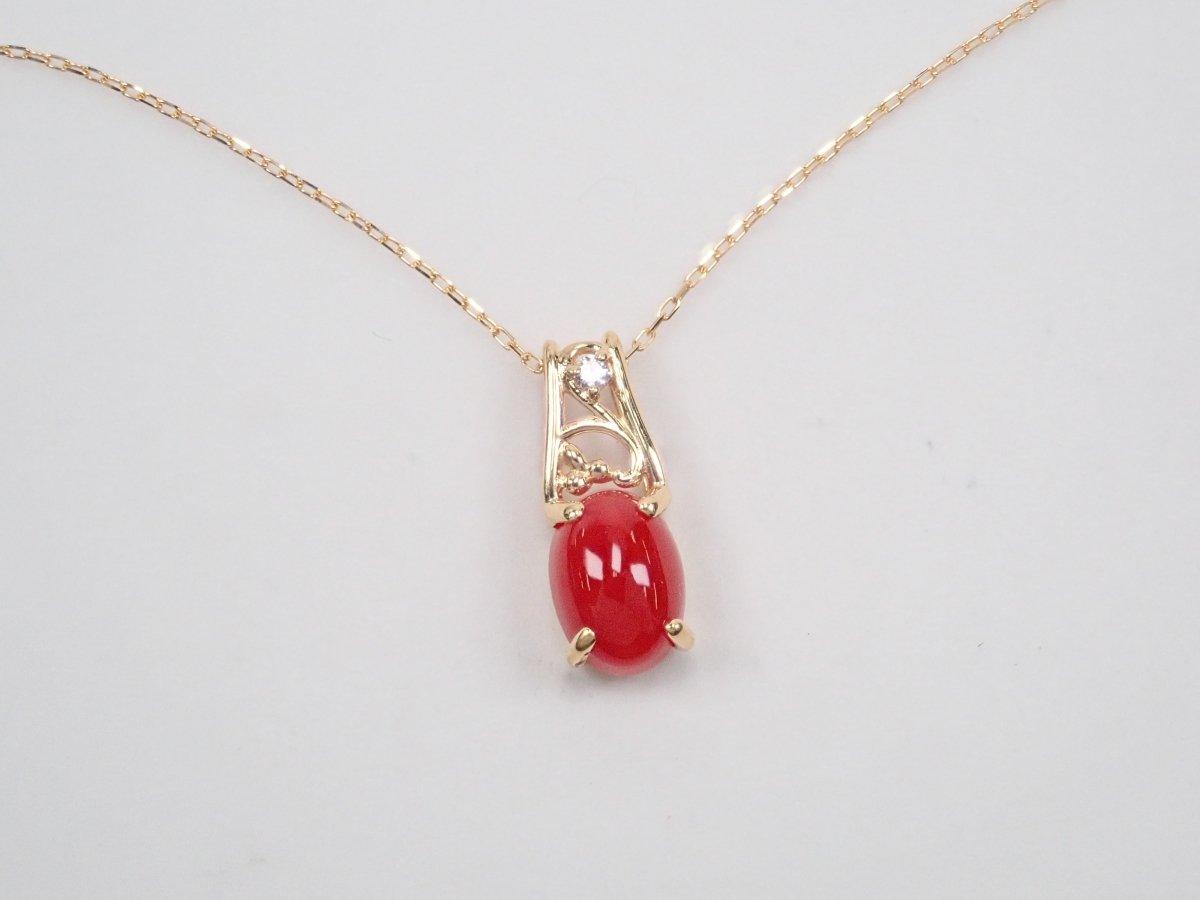 K18血赤珊瑚0.77ct ペンダント(ネックレス) - カラッツSTORE