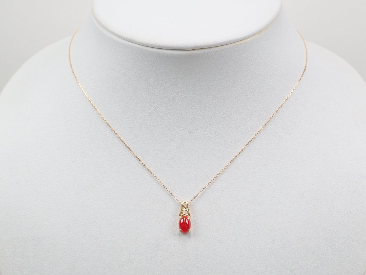 K18血赤珊瑚0.77ct ペンダント(ネックレス) - カラッツSTORE