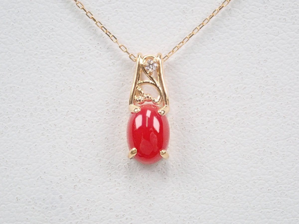 K18血赤珊瑚0.77ct ペンダント(ネックレス) - カラッツSTORE