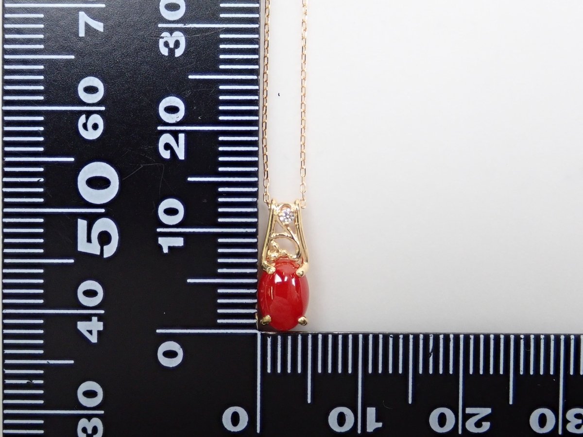 K18血赤珊瑚0.77ct ペンダント(ネックレス) - カラッツSTORE