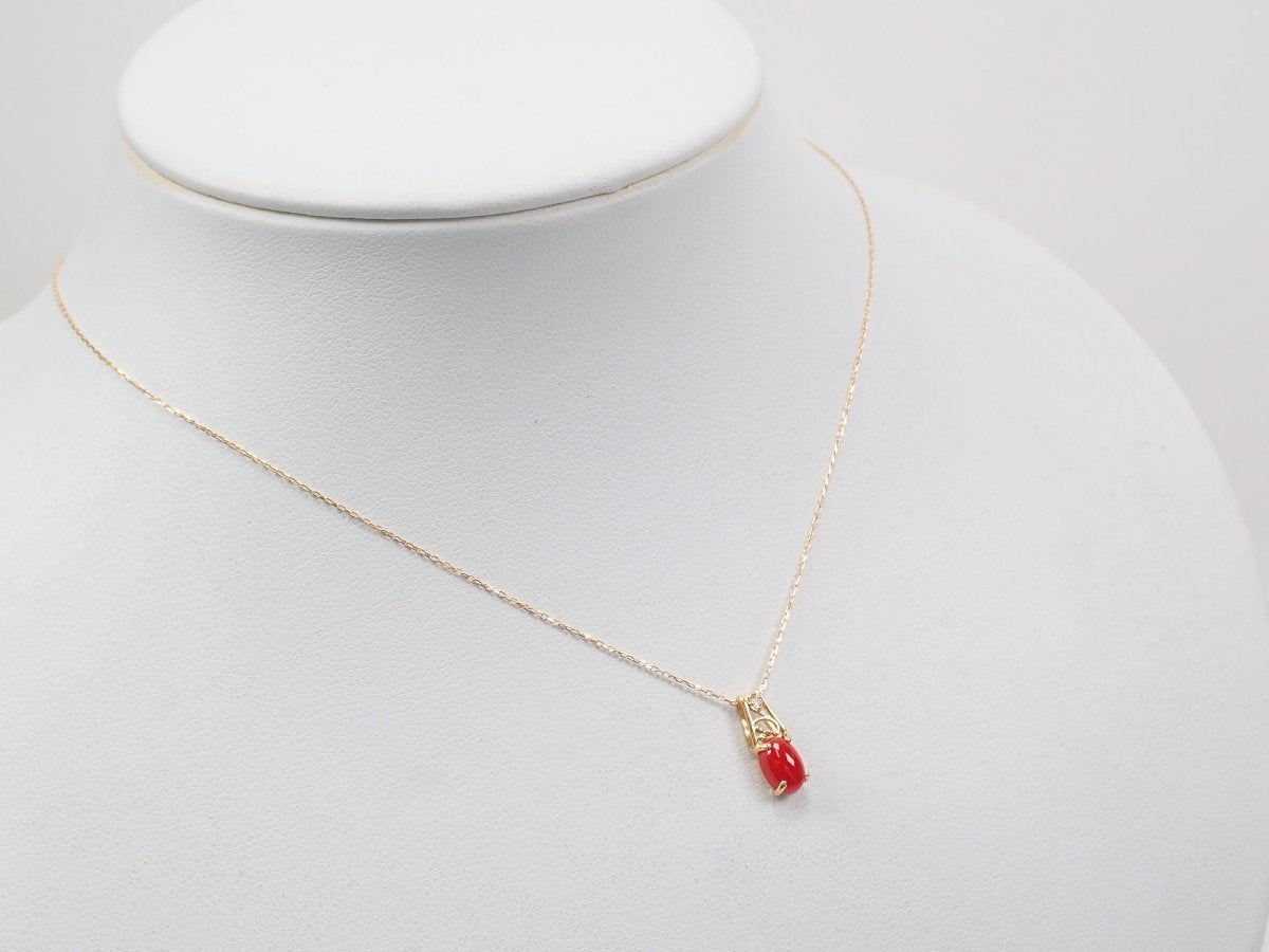 K18血赤珊瑚0.77ct ペンダント(ネックレス) - カラッツSTORE
