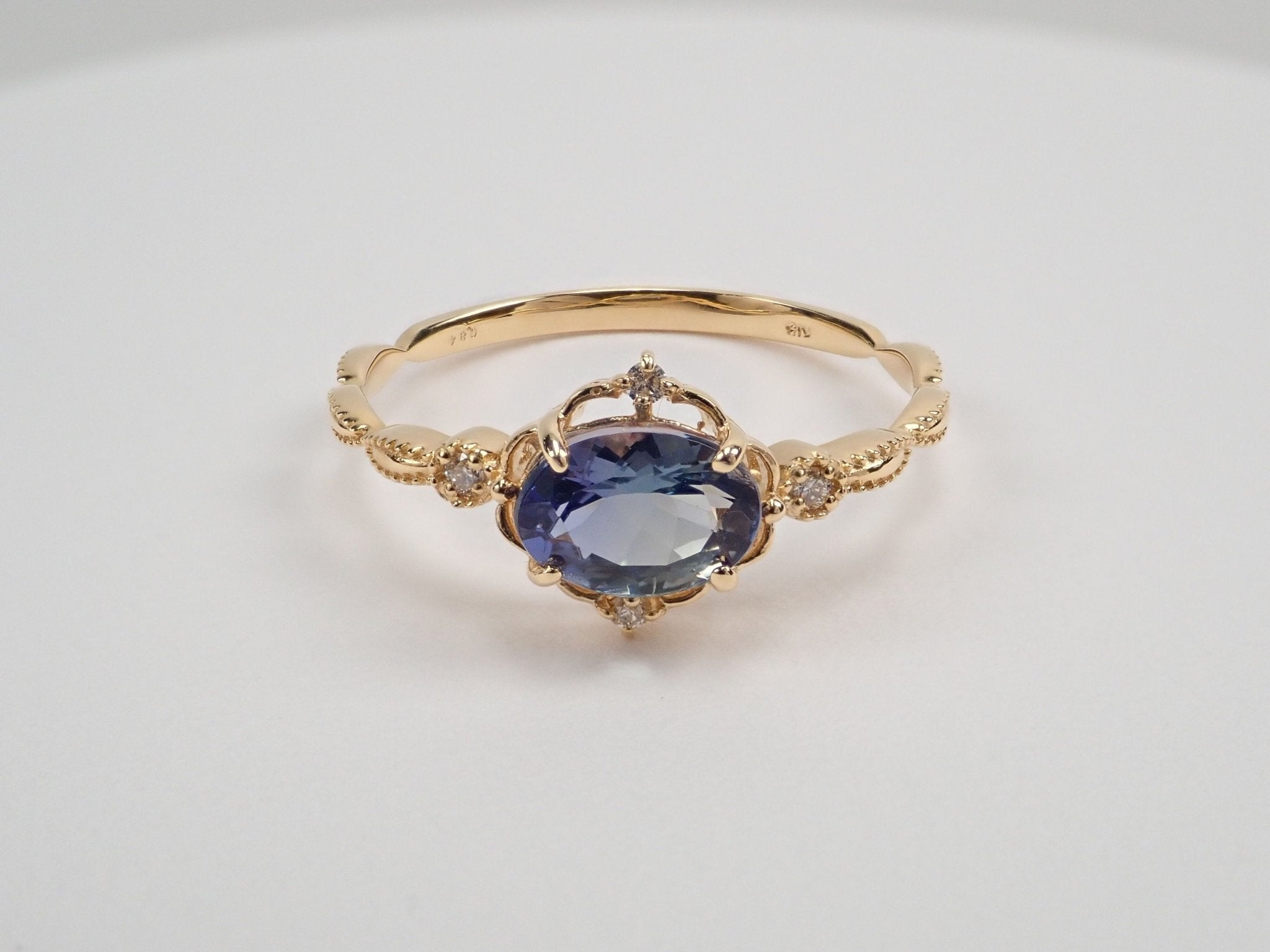 K18バイカラータンザナイト0.84ct ダイヤモンドリング - KARATZ STORE|カラッツSTORE