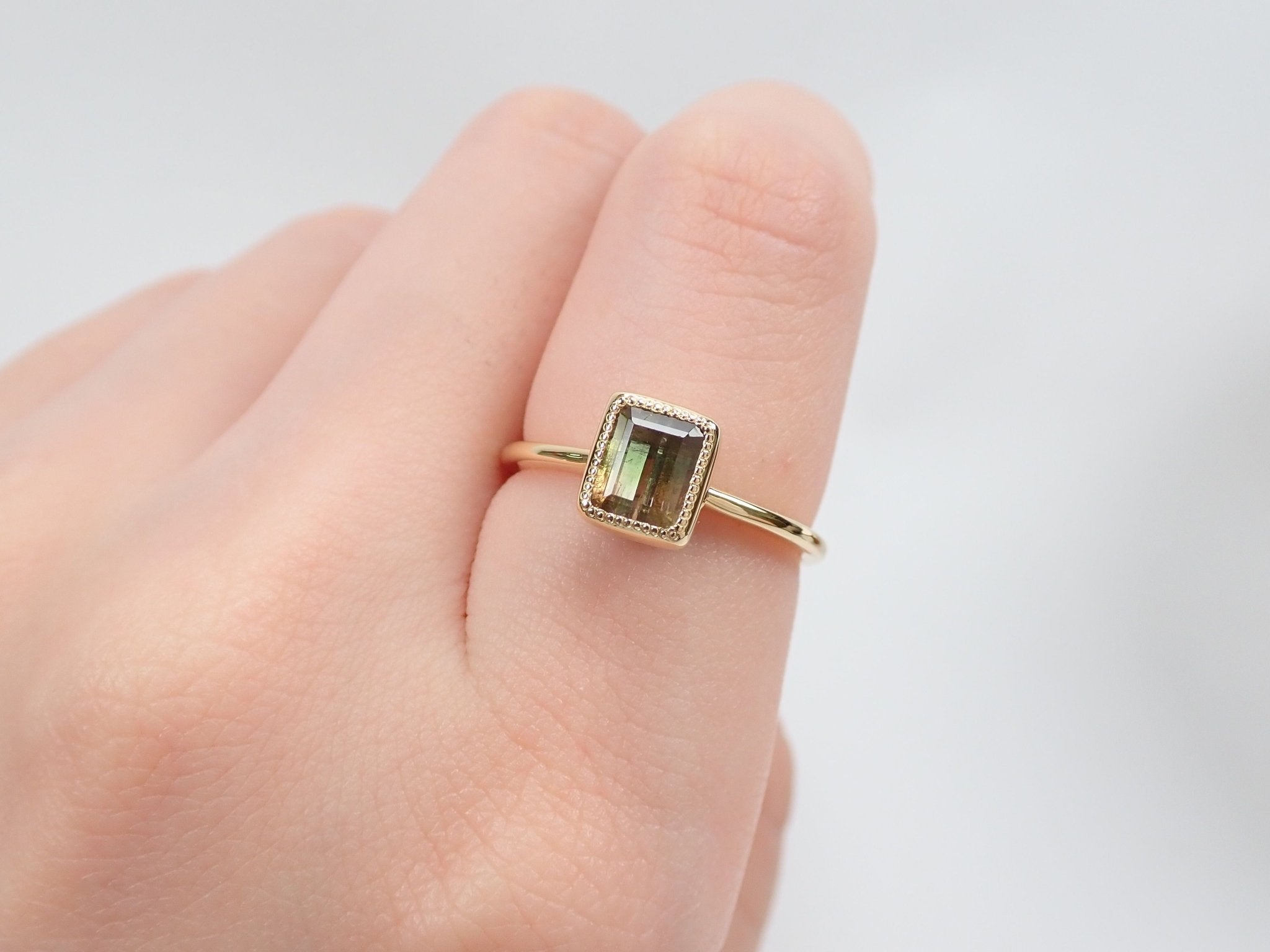 K18バイカラートルマリン1.087ct リング - KARATZ STORE|カラッツSTORE