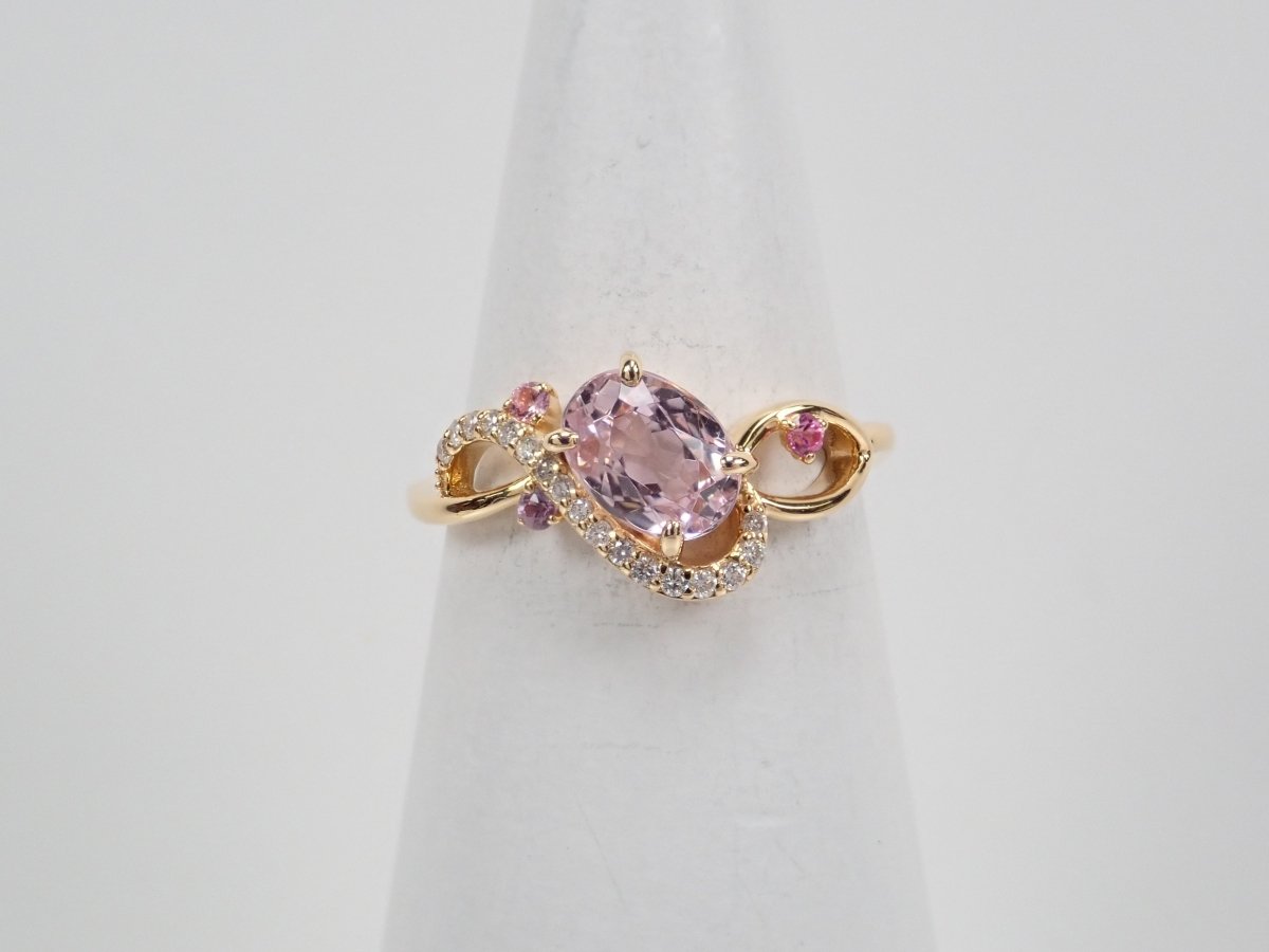 K18クンツァイト1.19ct・ピンクサファイアリング - カラッツSTORE