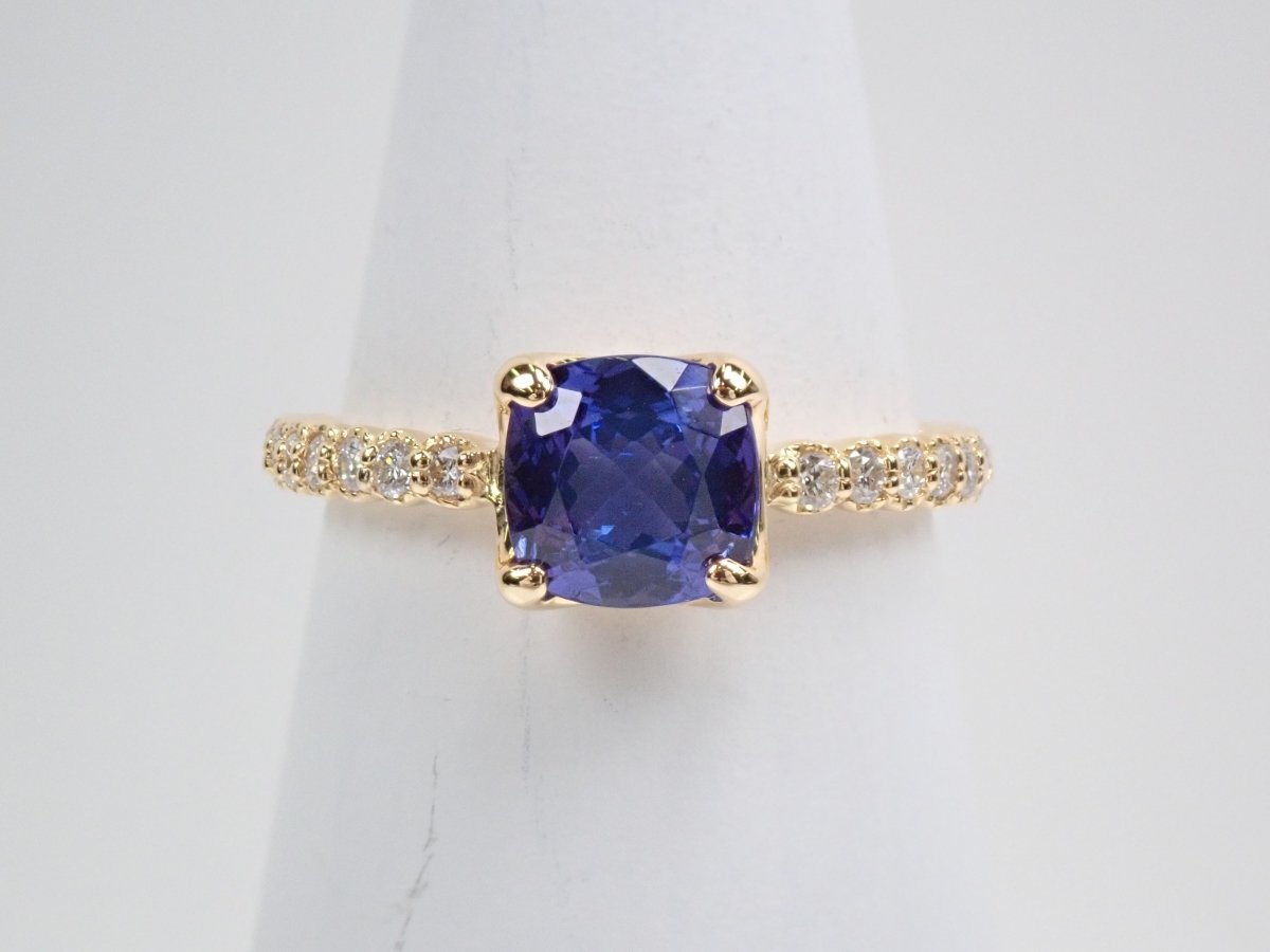 K18タンザナイト1.32ct・ダイヤモンドリング