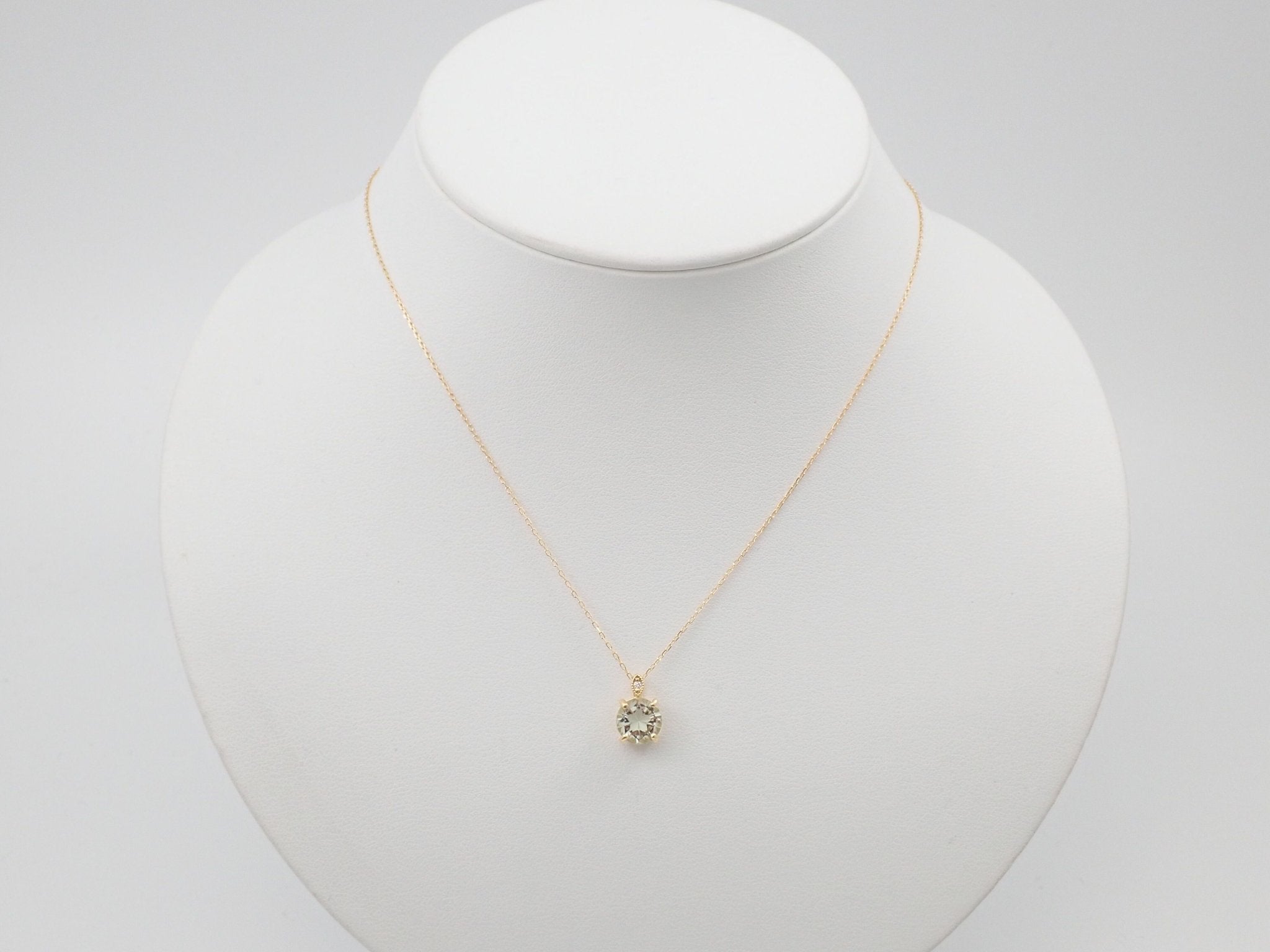 K18グリーンアメジスト1.50ct ペンダント(さくらインカット) - KARATZ STORE|カラッツSTORE