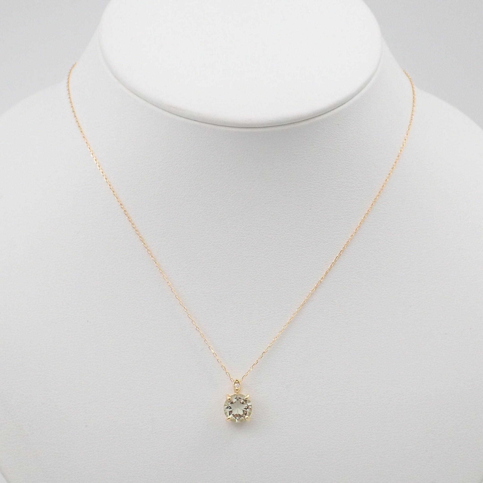 K18グリーンアメジスト1.50ct ペンダント(さくらインカット) - KARATZ STORE|カラッツSTORE