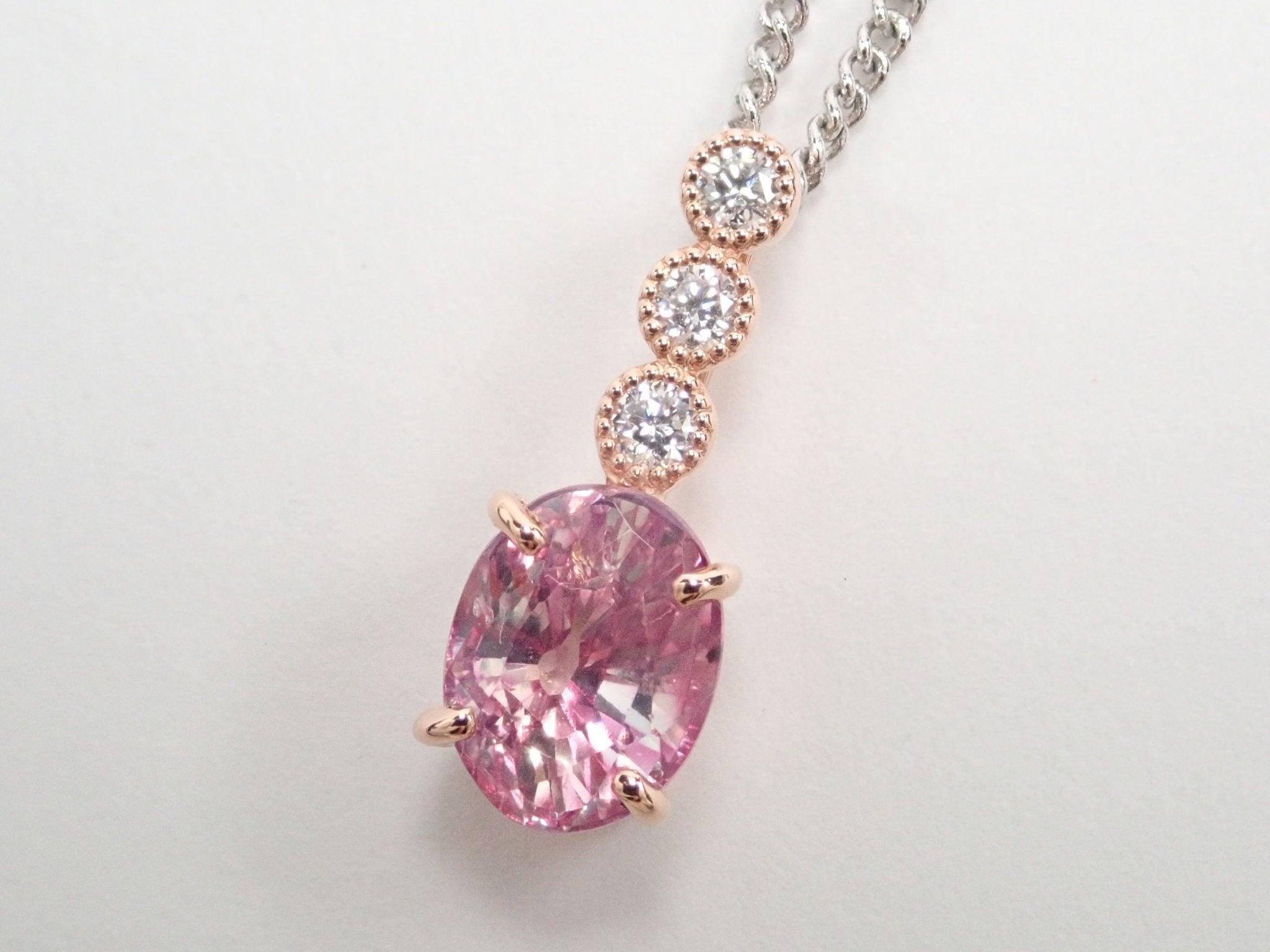 K18ピンクサファイア2.480ct ペンダントトップ(ネックレストップ) - KARATZ STORE|カラッツSTORE