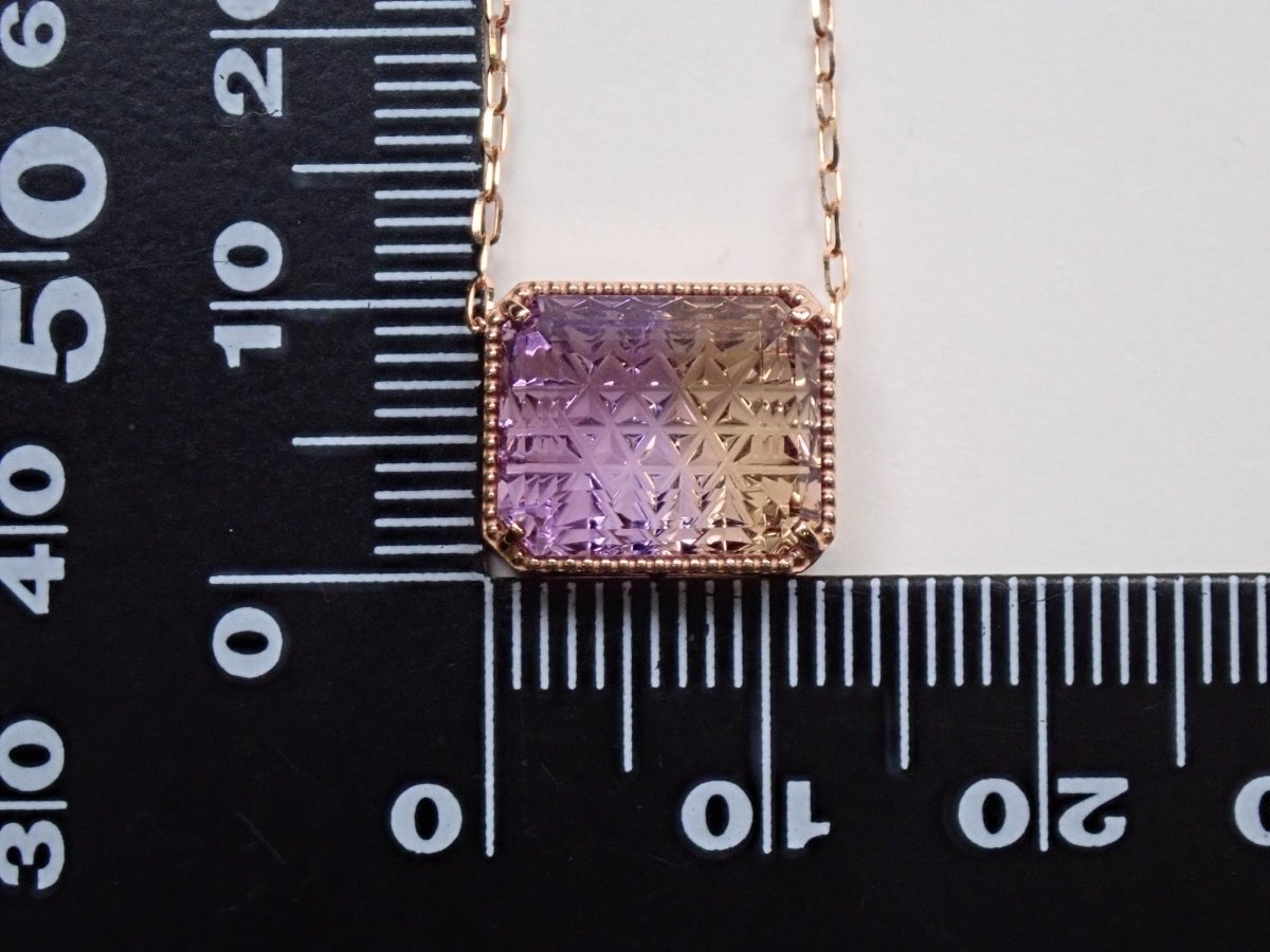 【甲州貴石切子】K18アメトリン4.7190ct ペンダント(ネックレス)日独鑑付 - カラッツSTORE