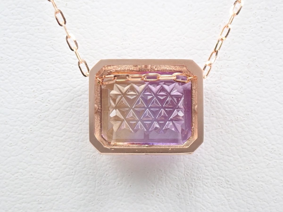 【甲州貴石切子】K18アメトリン4.7190ct ペンダント(ネックレス)日独鑑付 - カラッツSTORE