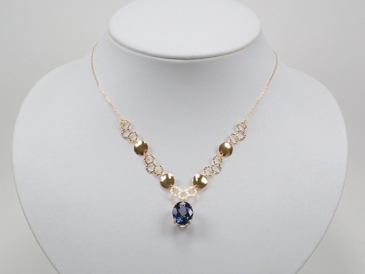 K18バイカラータンザナイト7.55ct ペンダント(ネックレス) - カラッツSTORE