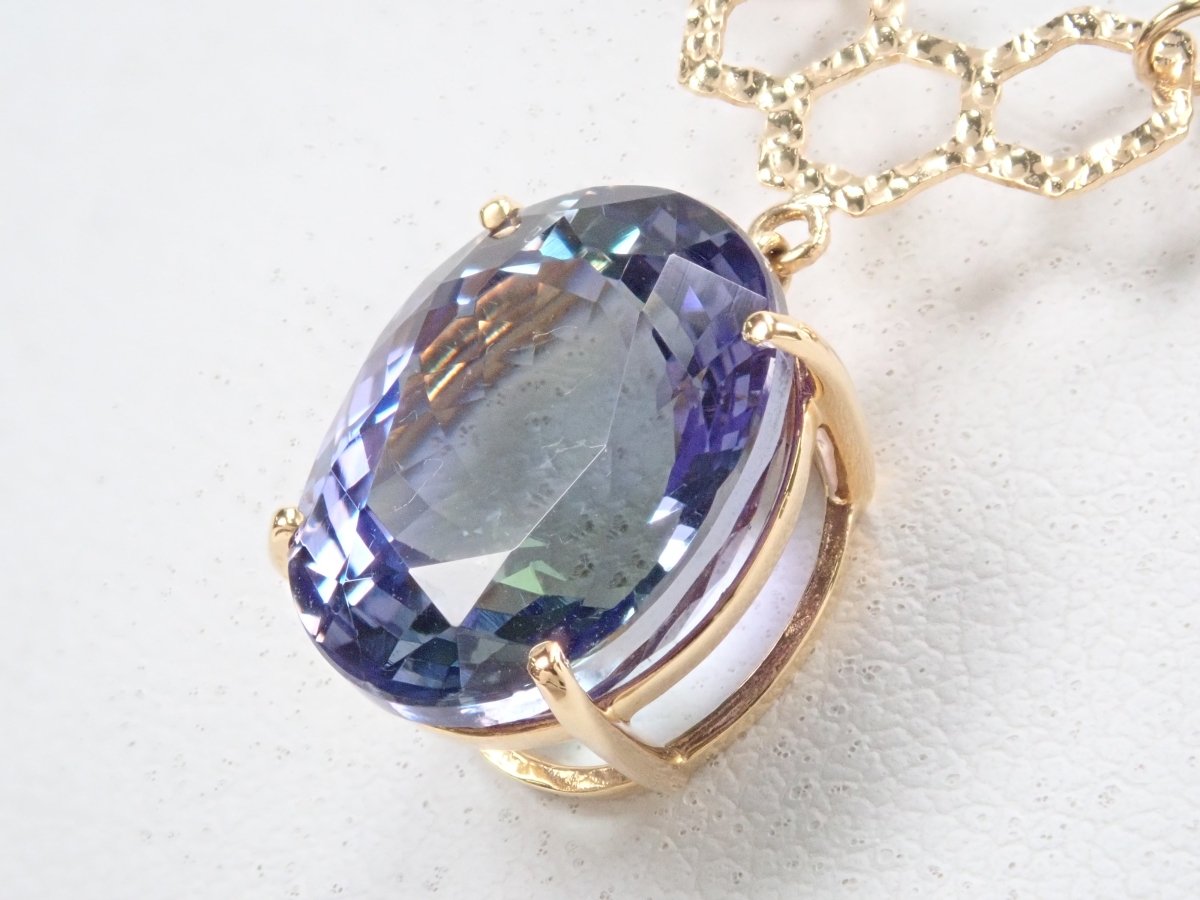 K18バイカラータンザナイト7.55ct ペンダント(ネックレス) - カラッツSTORE