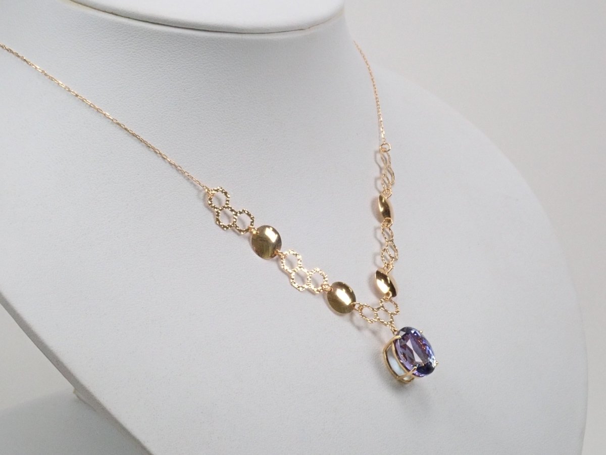 K18バイカラータンザナイト7.55ct ペンダント(ネックレス) - カラッツSTORE