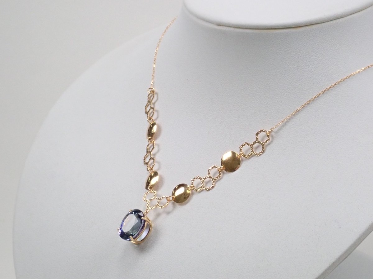 K18バイカラータンザナイト7.55ct ペンダント(ネックレス) - カラッツSTORE