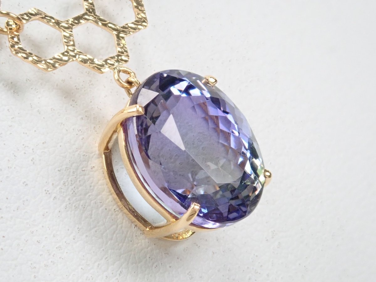 K18バイカラータンザナイト7.55ct ペンダント(ネックレス) - カラッツSTORE