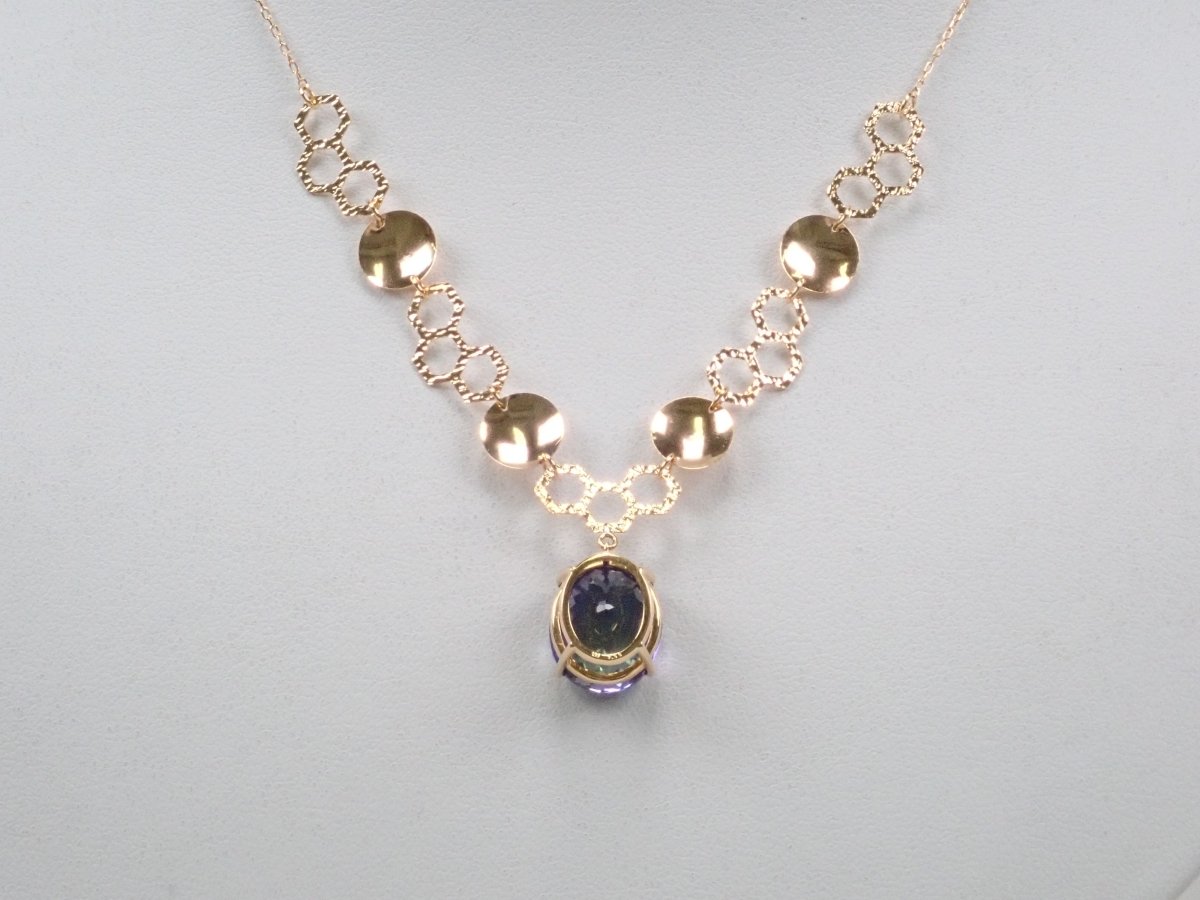 K18バイカラータンザナイト7.55ct ペンダント(ネックレス) - カラッツSTORE